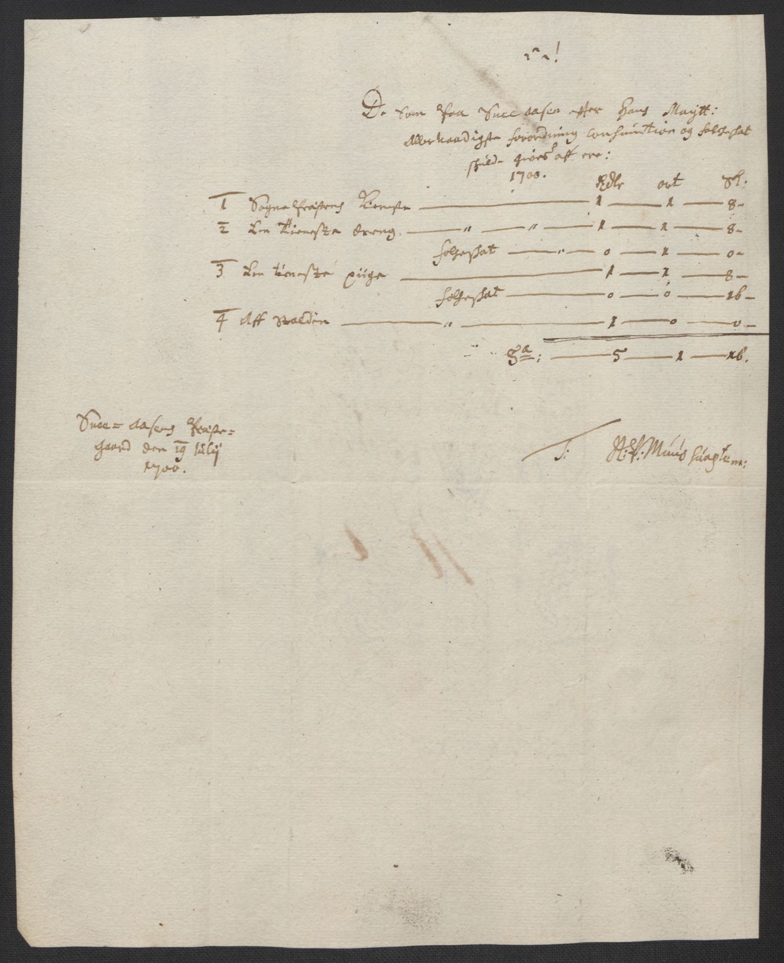 Rentekammeret inntil 1814, Reviderte regnskaper, Fogderegnskap, AV/RA-EA-4092/R63/L4311: Fogderegnskap Inderøy, 1700, p. 107