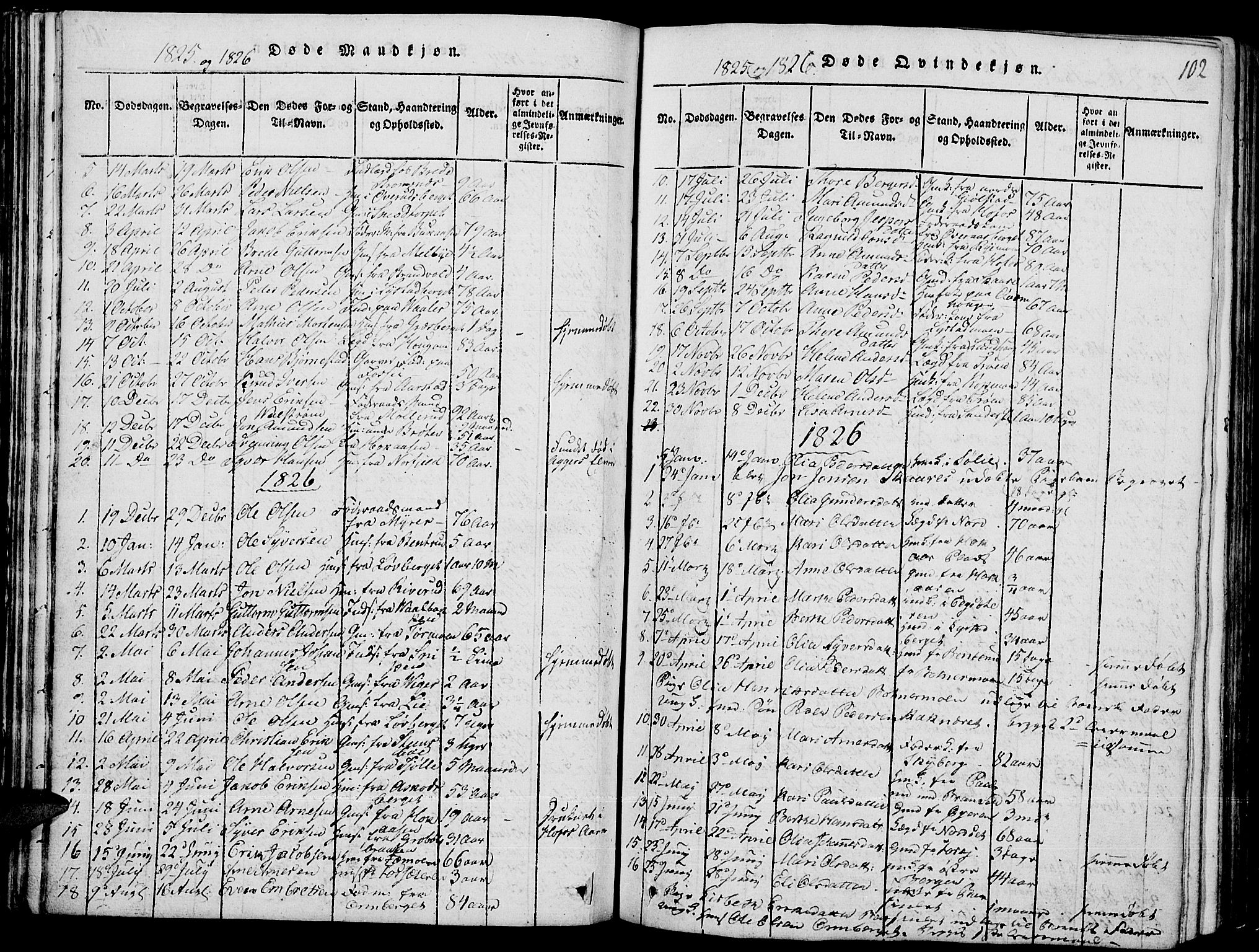 Grue prestekontor, SAH/PREST-036/H/Ha/Hab/L0001: Parish register (copy) no. 1, 1814-1841, p. 102