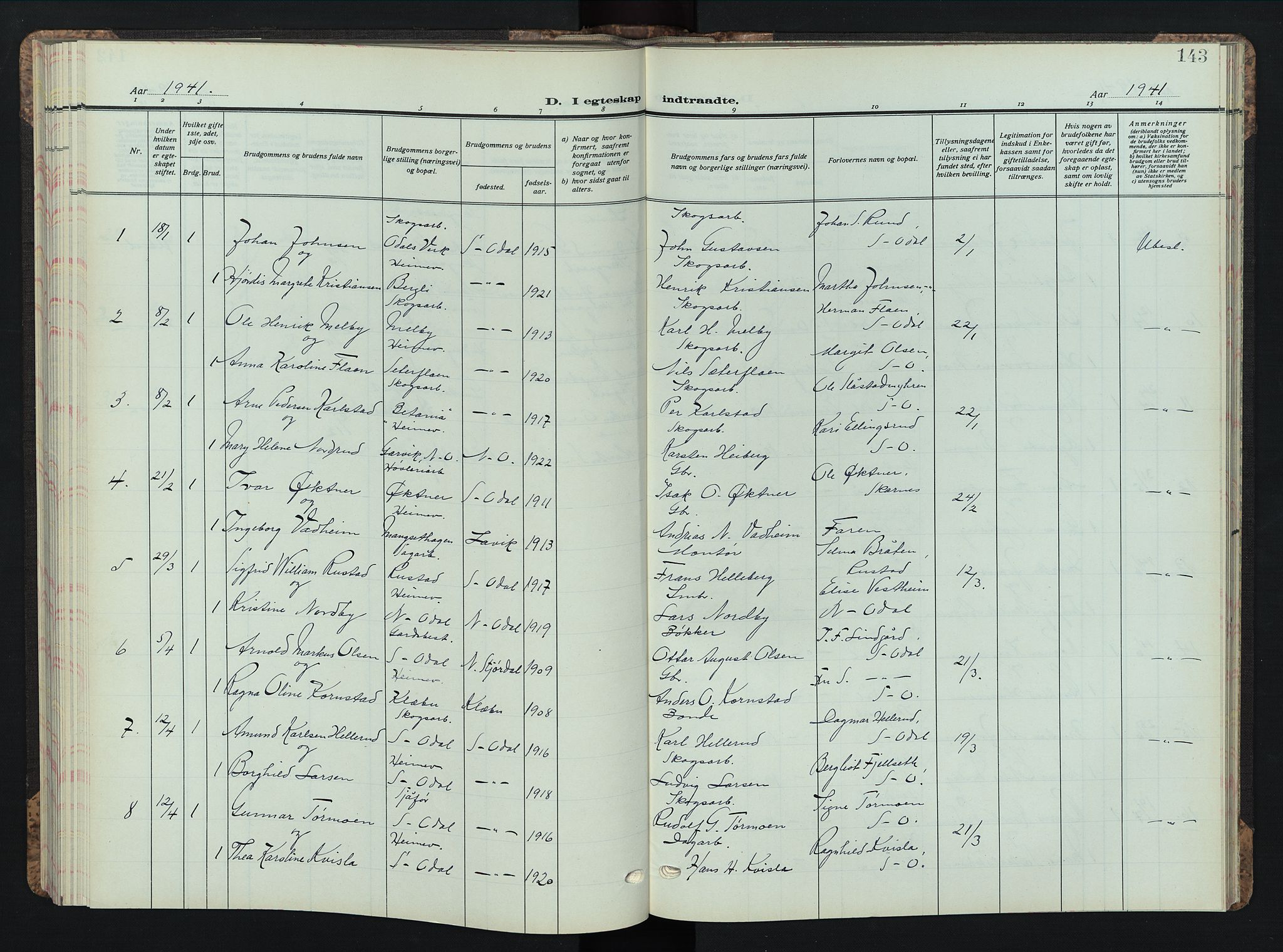 Sør-Odal prestekontor, AV/SAH-PREST-030/H/Ha/Hab/L0013: Parish register (copy) no. 13, 1933-1951, p. 143