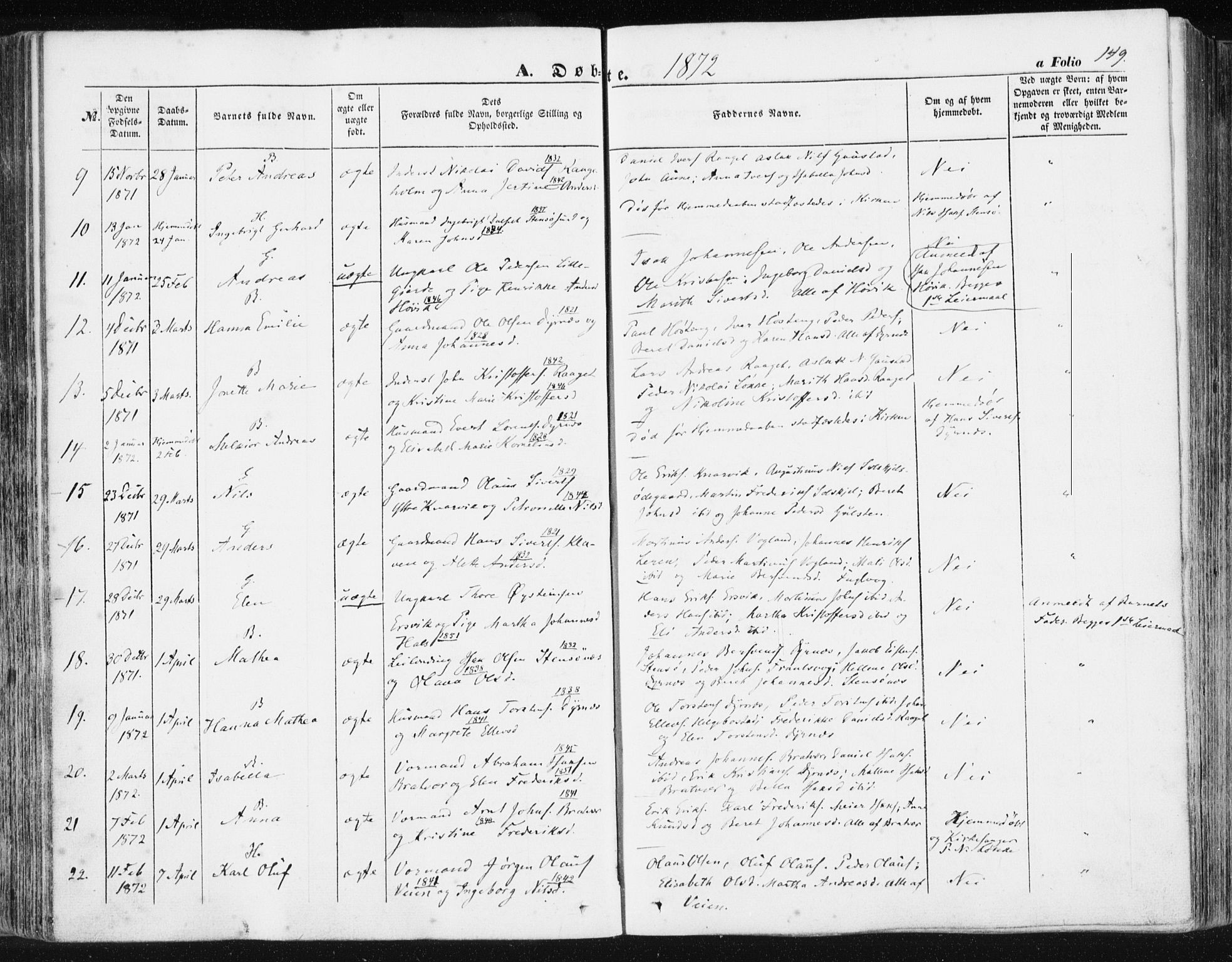 Ministerialprotokoller, klokkerbøker og fødselsregistre - Møre og Romsdal, AV/SAT-A-1454/581/L0937: Parish register (official) no. 581A05, 1853-1872, p. 149