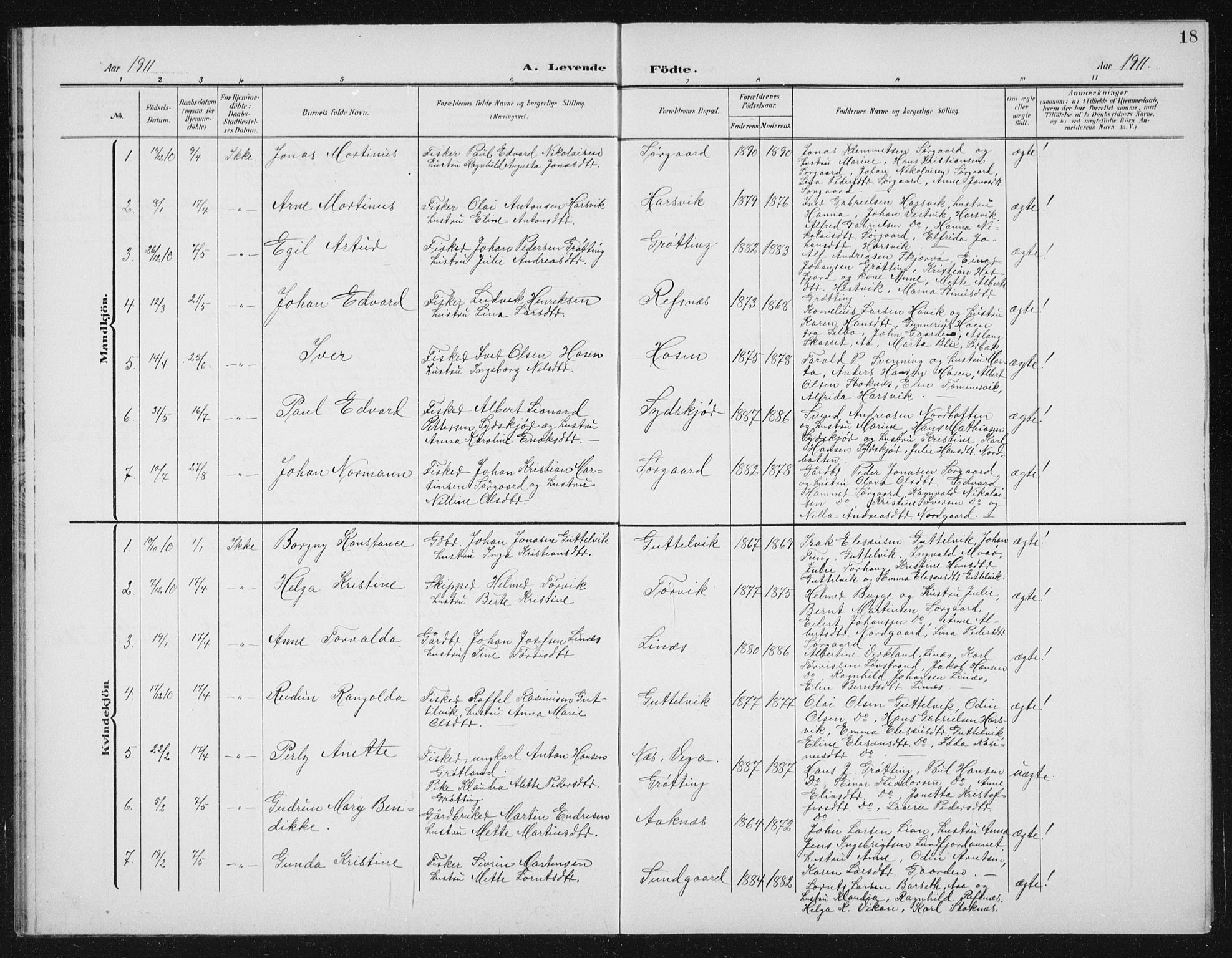Ministerialprotokoller, klokkerbøker og fødselsregistre - Sør-Trøndelag, SAT/A-1456/656/L0699: Parish register (copy) no. 656C05, 1905-1920, p. 18