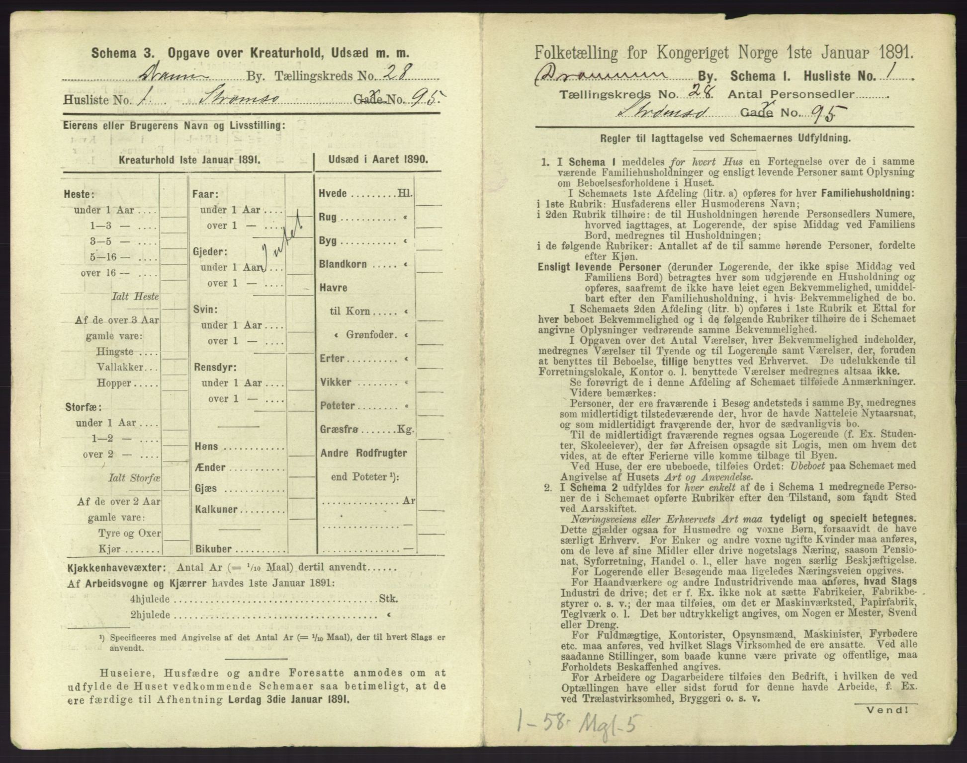 RA, 1891 census for 0602 Drammen, 1891, p. 2353