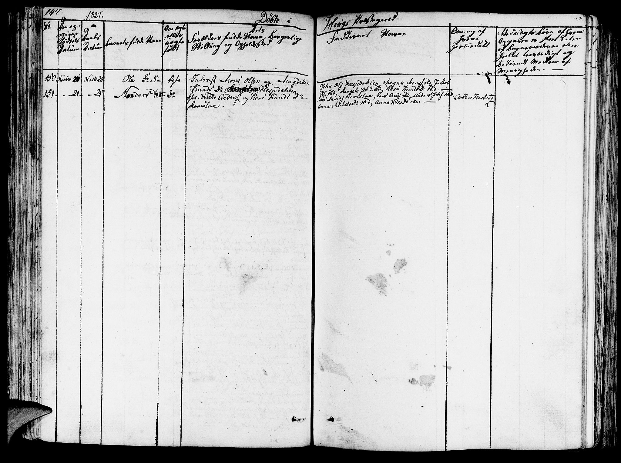 Haus sokneprestembete, AV/SAB-A-75601/H/Haa: Parish register (official) no. A 13, 1821-1827, p. 147