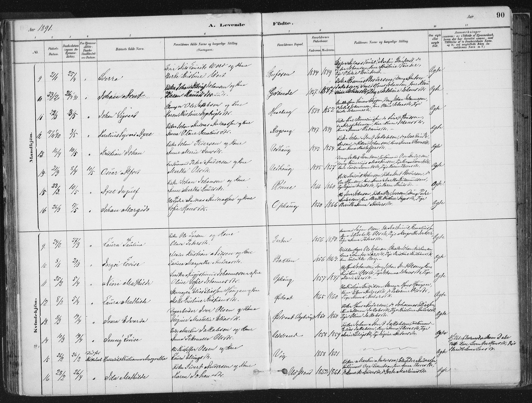 Ministerialprotokoller, klokkerbøker og fødselsregistre - Sør-Trøndelag, SAT/A-1456/659/L0739: Parish register (official) no. 659A09, 1879-1893, p. 90
