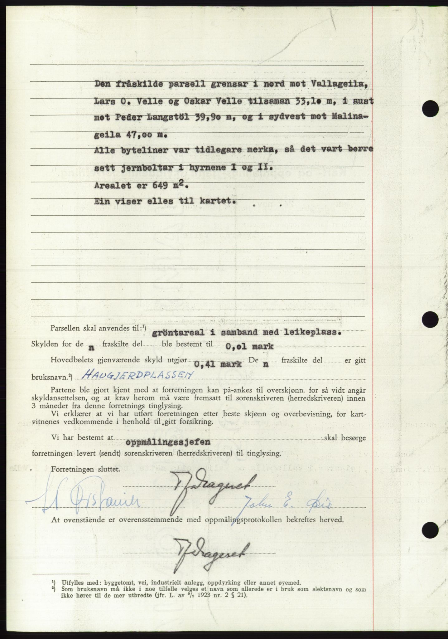 Søre Sunnmøre sorenskriveri, SAT/A-4122/1/2/2C/L0093: Mortgage book no. 19A, 1952-1953, Diary no: : 2851/1952