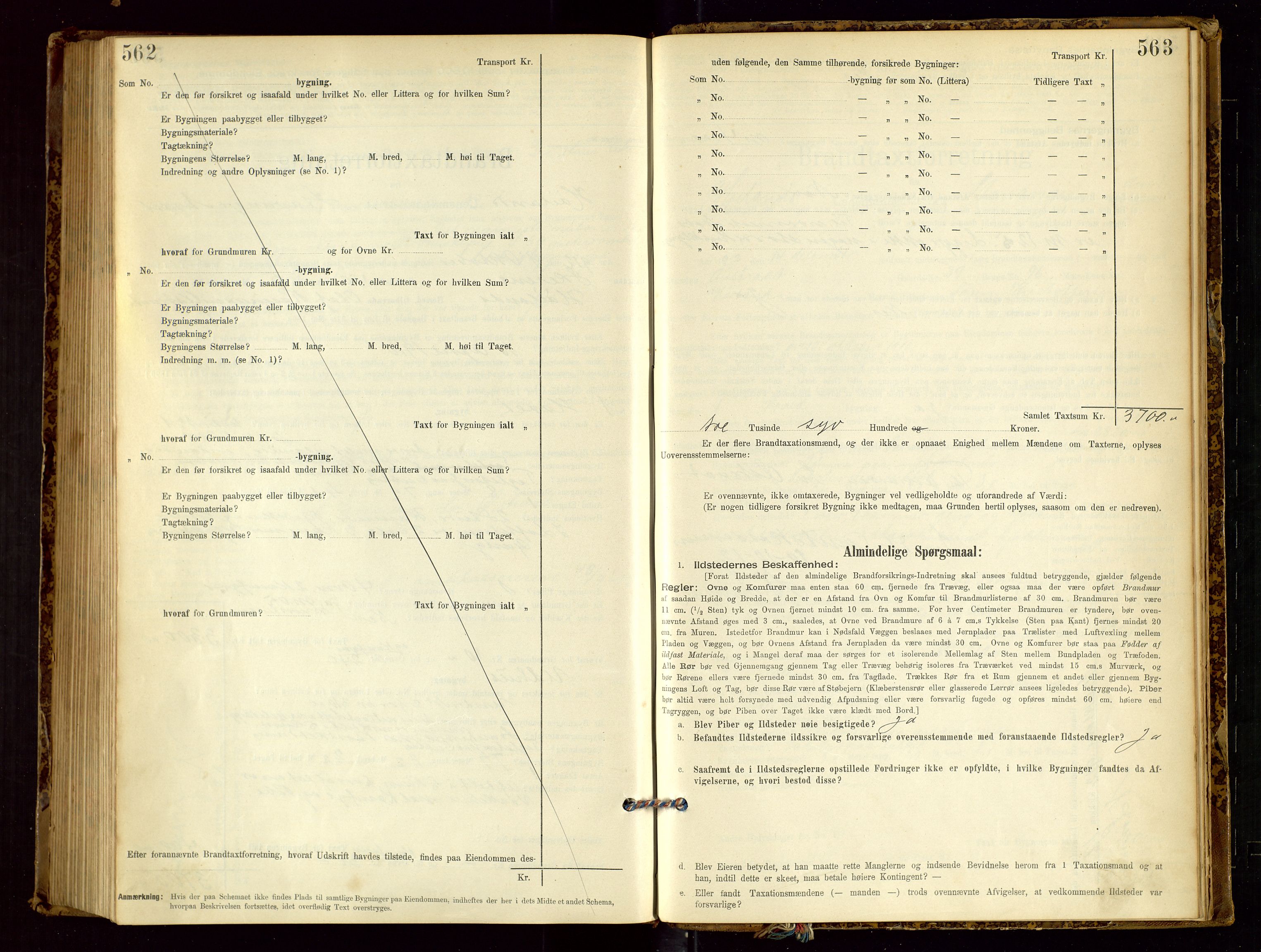 Høyland/Sandnes lensmannskontor, AV/SAST-A-100166/Gob/L0001: "Brandtaxtprotokol", 1890-1913, p. 562-563