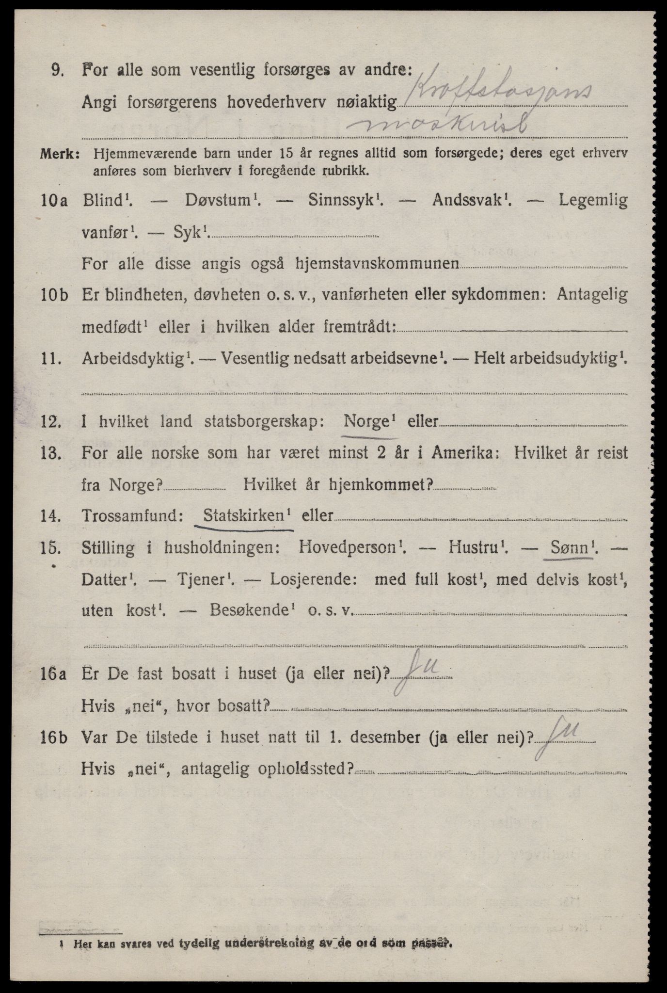 SAST, 1920 census for Strand, 1920, p. 6238