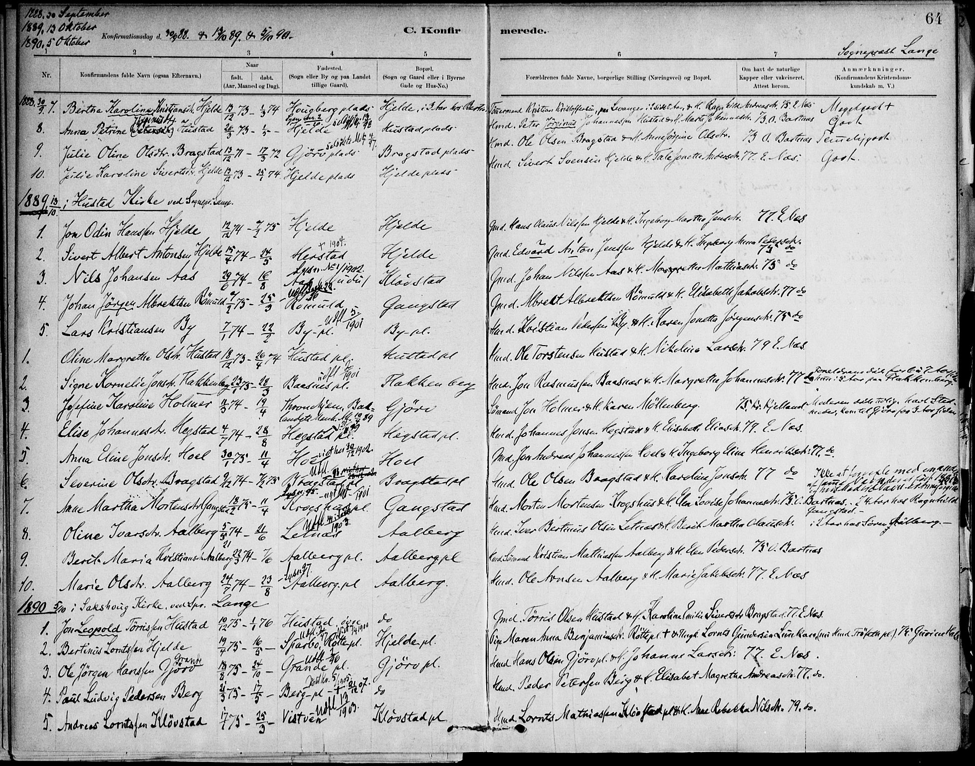 Ministerialprotokoller, klokkerbøker og fødselsregistre - Nord-Trøndelag, SAT/A-1458/732/L0316: Parish register (official) no. 732A01, 1879-1921, p. 64