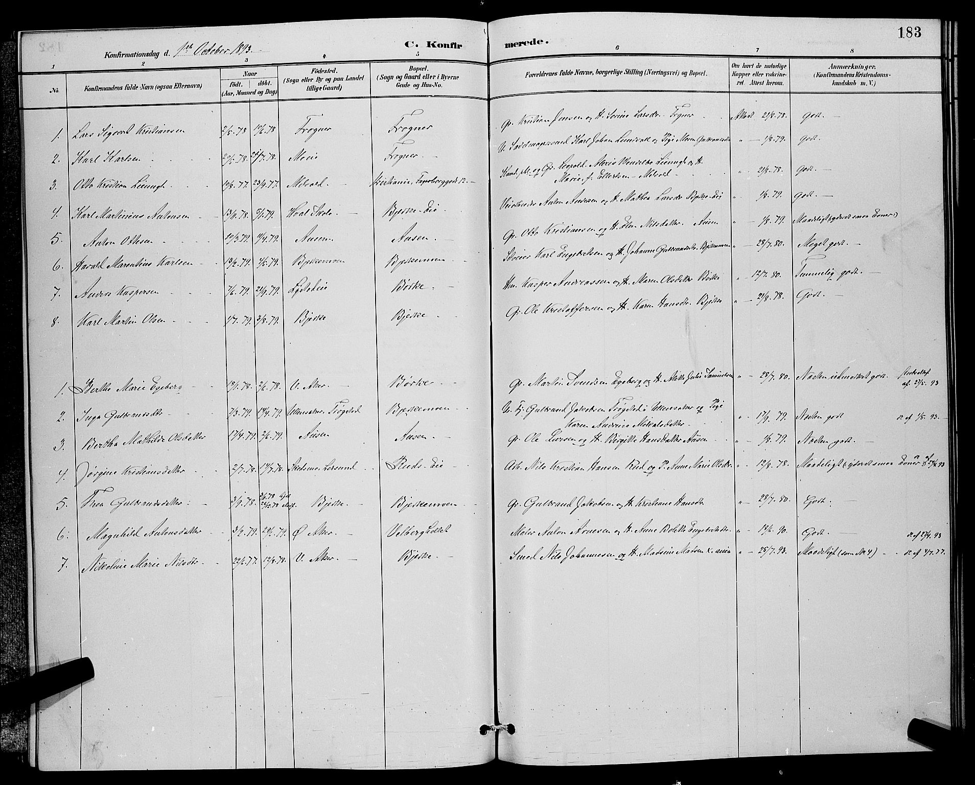 Sørum prestekontor Kirkebøker, SAO/A-10303/G/Ga/L0005: Parish register (copy) no. I 5.2, 1886-1894, p. 183