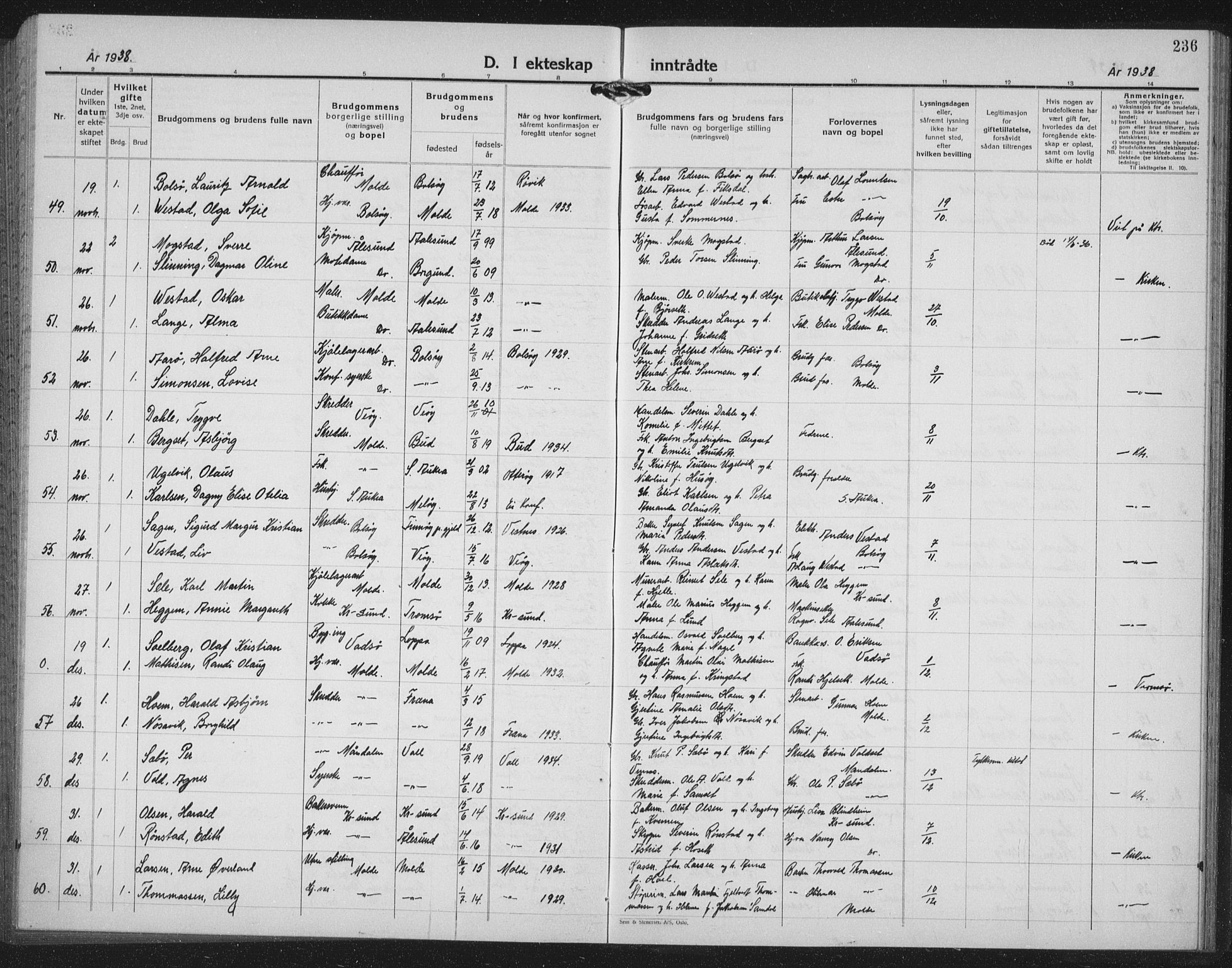 Ministerialprotokoller, klokkerbøker og fødselsregistre - Møre og Romsdal, AV/SAT-A-1454/558/L0704: Parish register (copy) no. 558C05, 1921-1942, p. 236