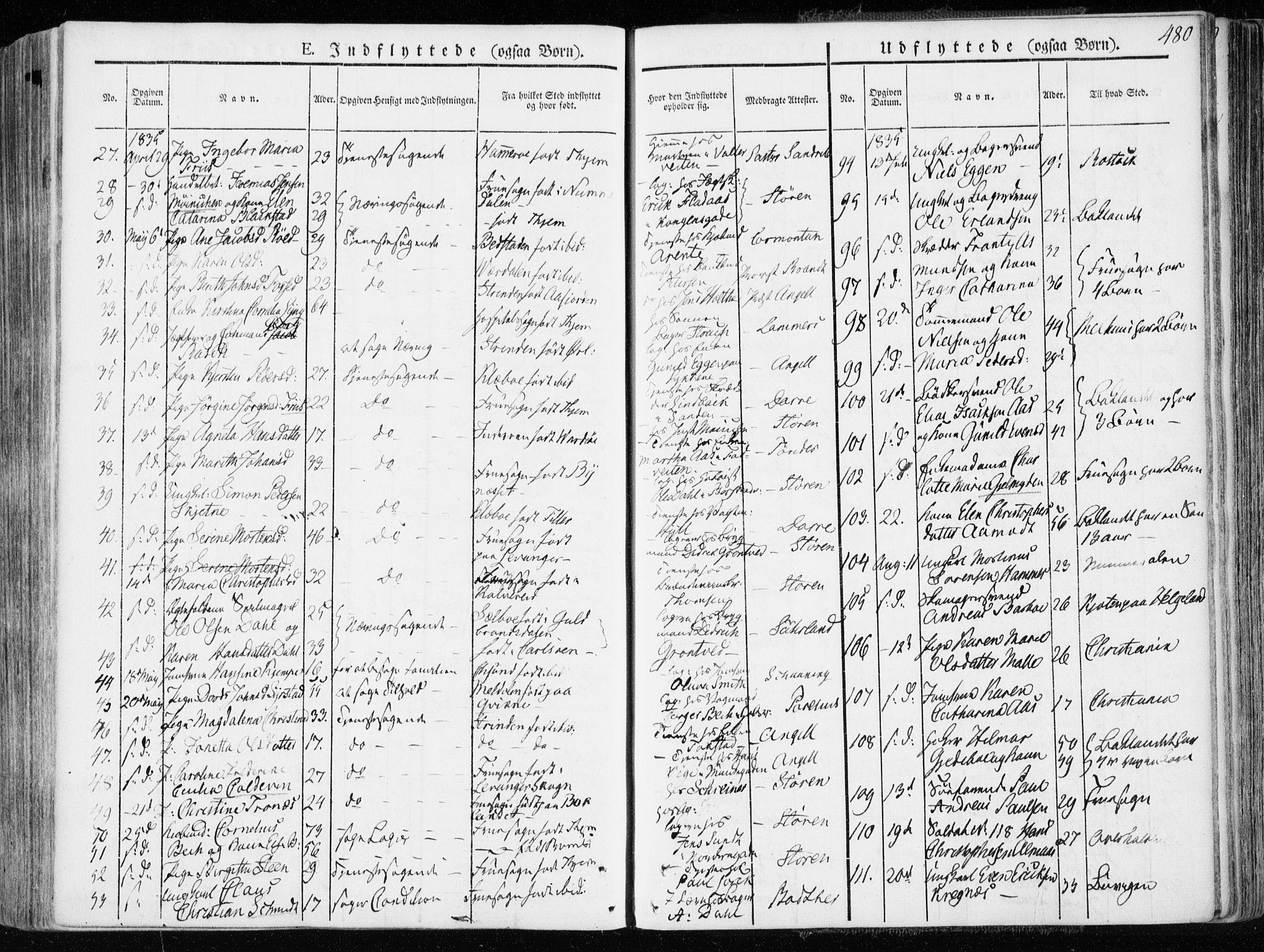 Ministerialprotokoller, klokkerbøker og fødselsregistre - Sør-Trøndelag, AV/SAT-A-1456/601/L0047: Parish register (official) no. 601A15, 1831-1839, p. 480