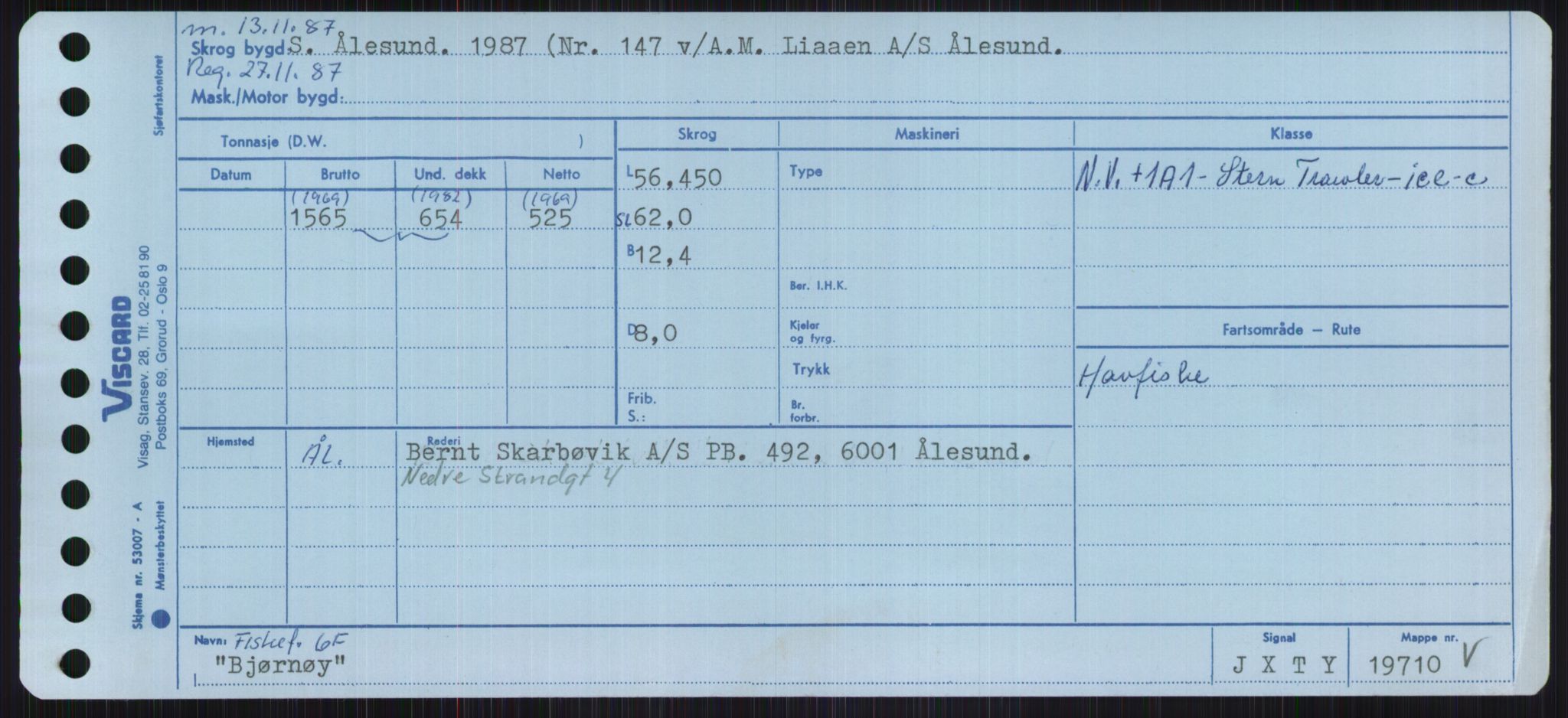 Sjøfartsdirektoratet med forløpere, Skipsmålingen, RA/S-1627/H/Ha/L0001/0002: Fartøy, A-Eig / Fartøy Bjør-Eig, p. 43