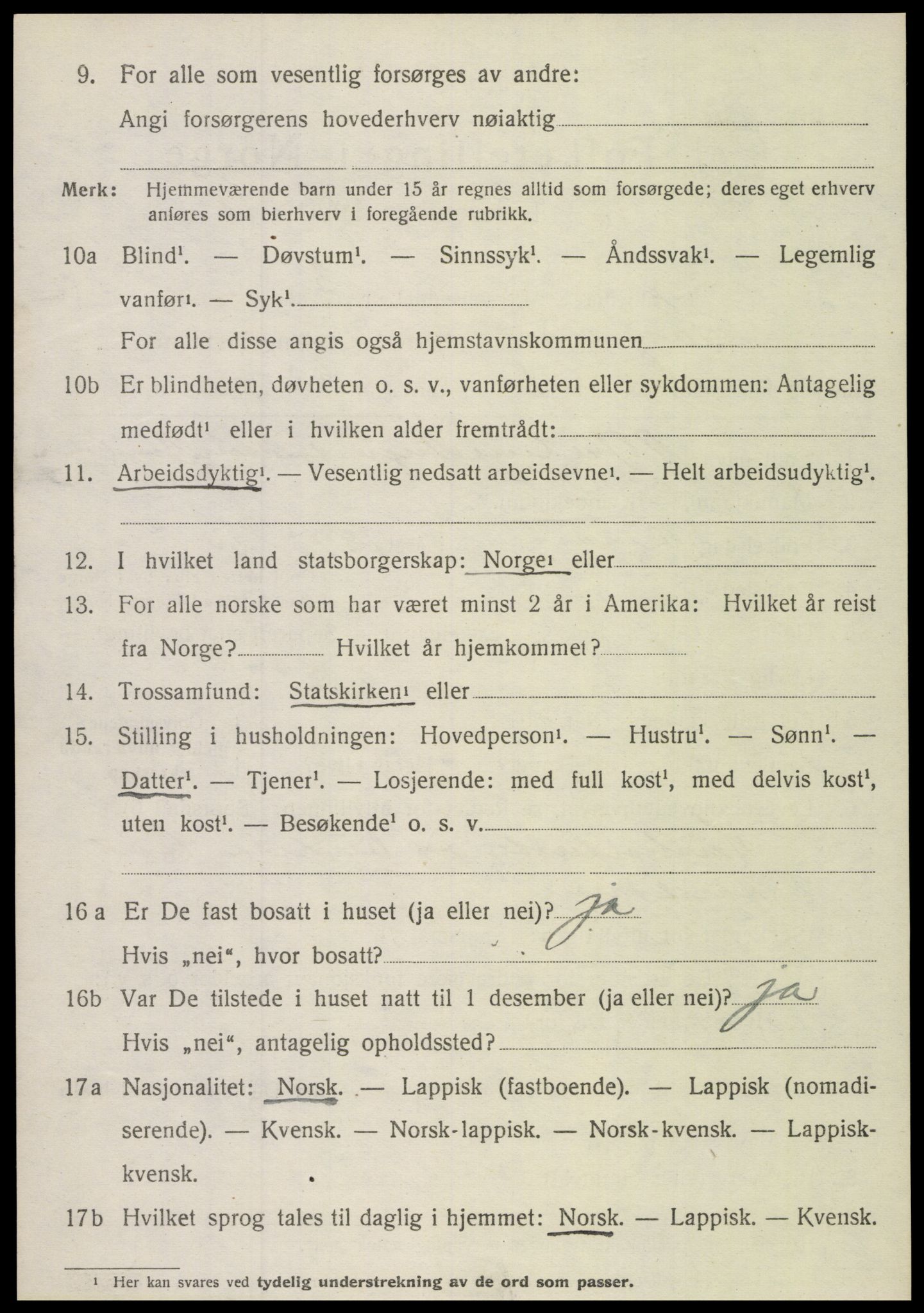 SAT, 1920 census for Sørfold, 1920, p. 3806