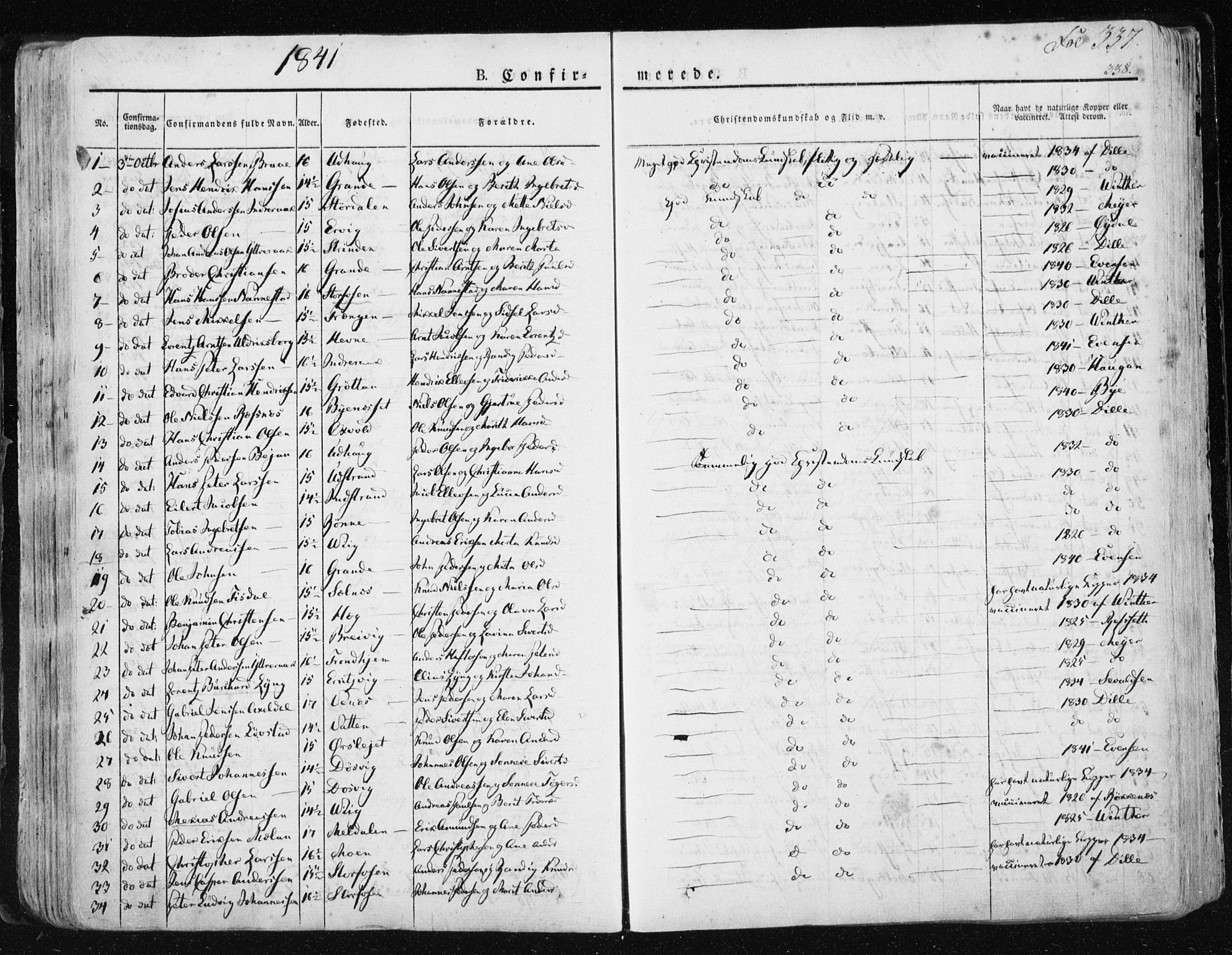 Ministerialprotokoller, klokkerbøker og fødselsregistre - Sør-Trøndelag, SAT/A-1456/659/L0735: Parish register (official) no. 659A05, 1826-1841, p. 337