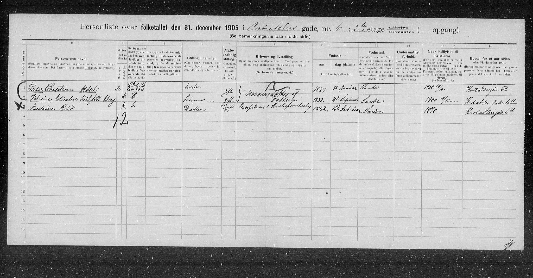 OBA, Municipal Census 1905 for Kristiania, 1905, p. 7271