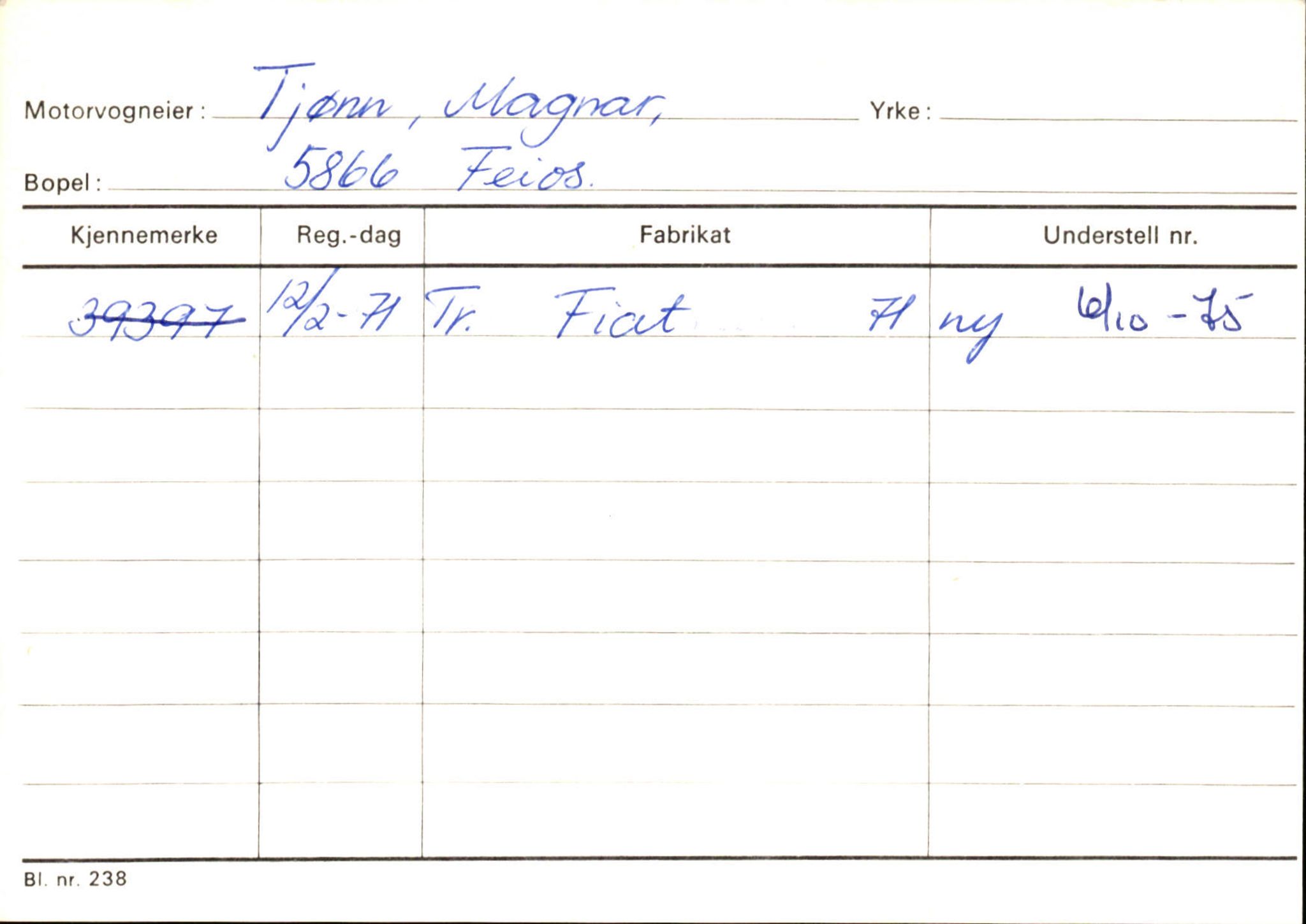 Statens vegvesen, Sogn og Fjordane vegkontor, AV/SAB-A-5301/4/F/L0126: Eigarregister Fjaler M-Å. Leikanger A-Å, 1945-1975, p. 2333