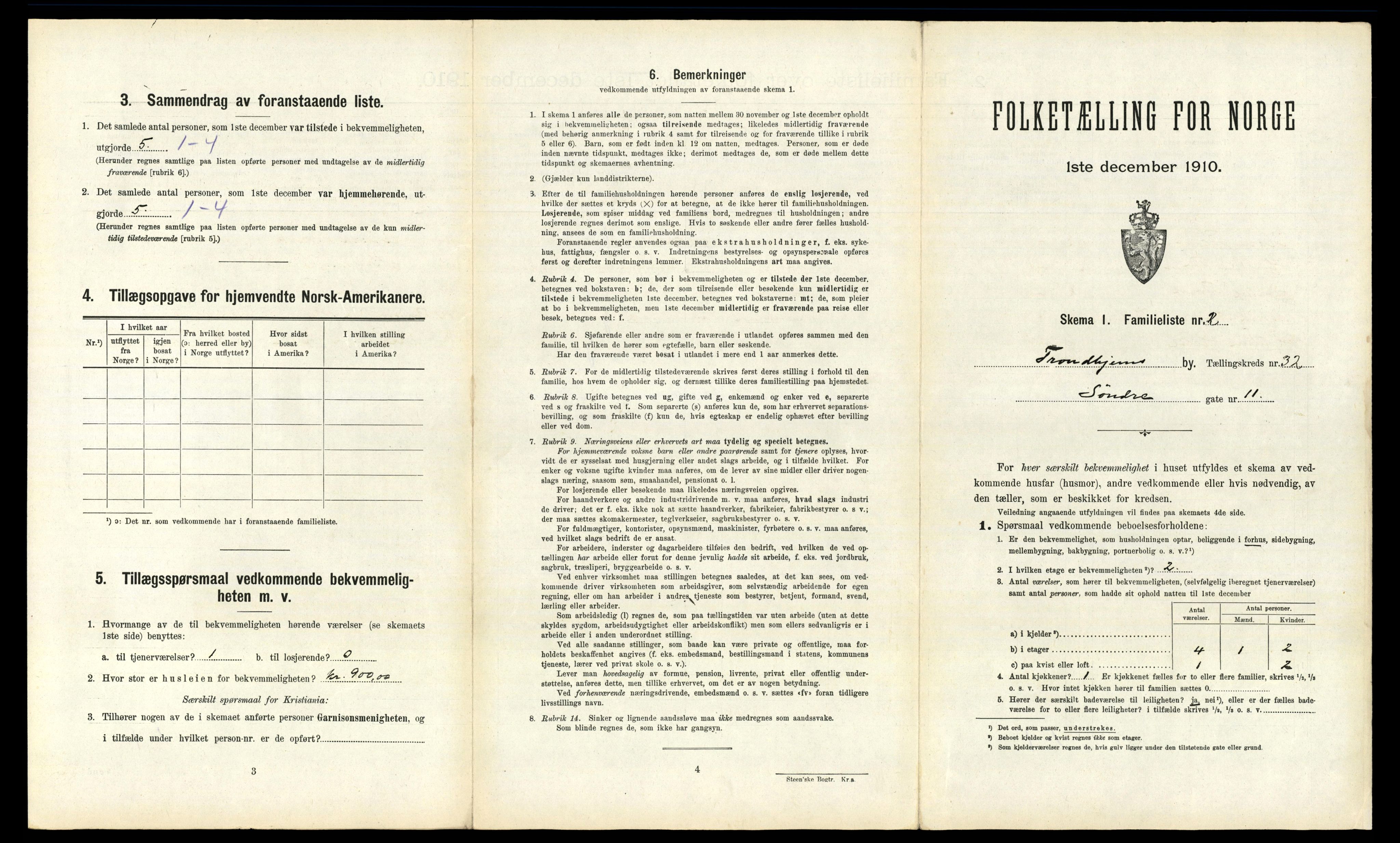 RA, 1910 census for Trondheim, 1910, p. 9013