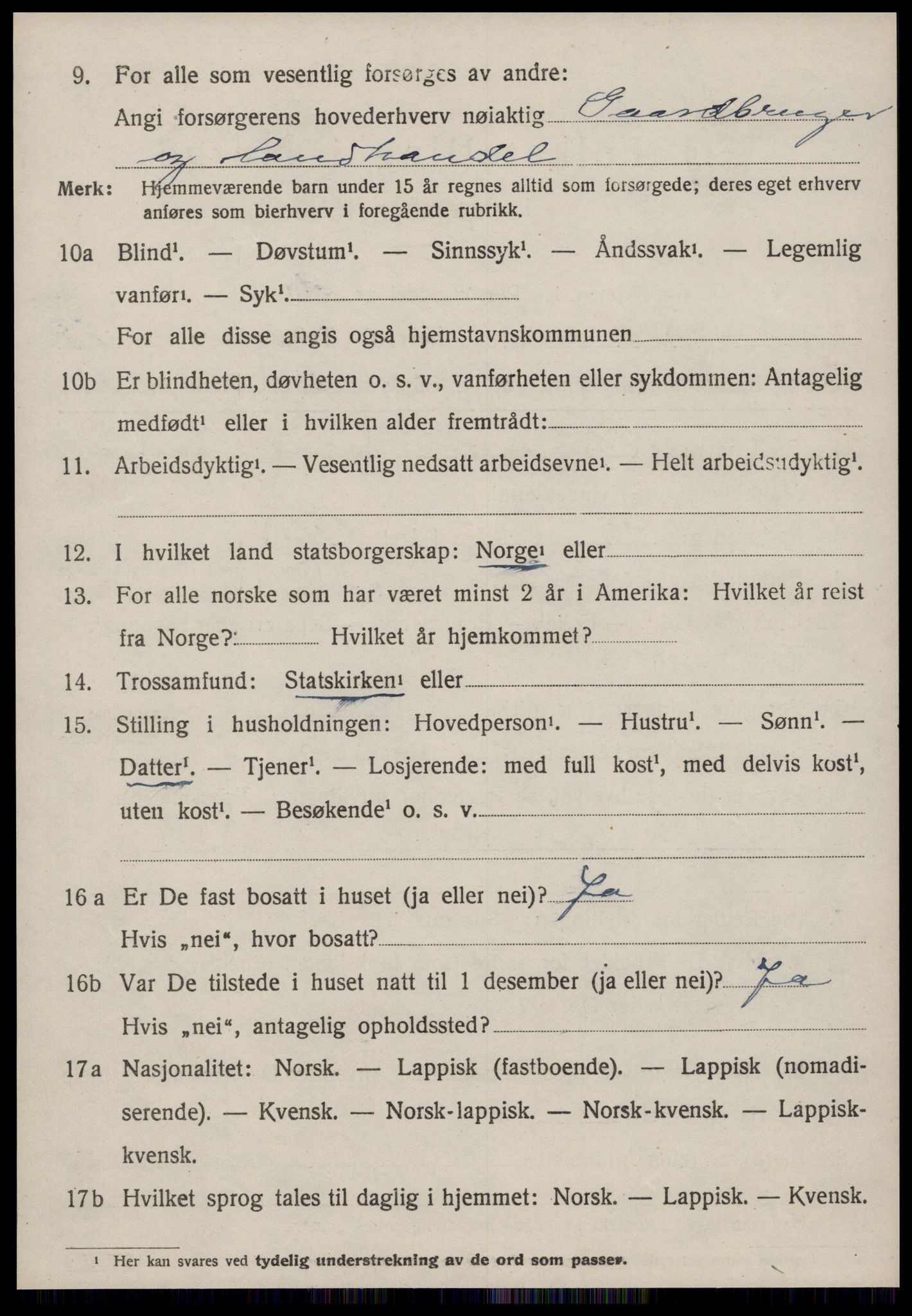 SAT, 1920 census for Å, 1920, p. 5551