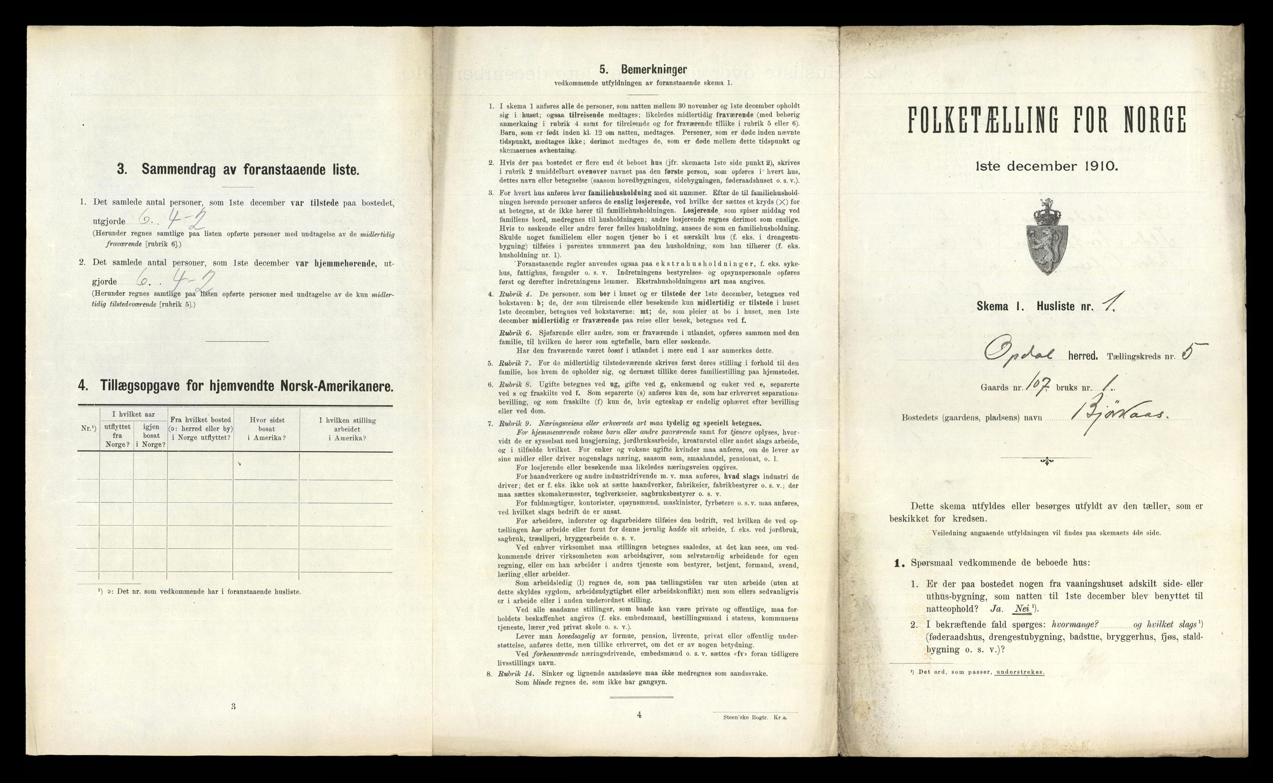 RA, 1910 census for Oppdal, 1910, p. 563