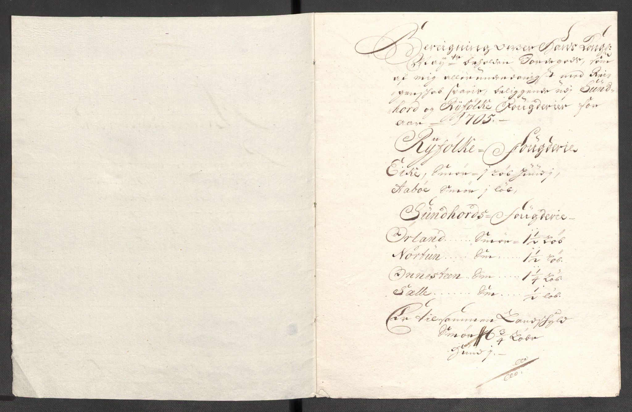 Rentekammeret inntil 1814, Reviderte regnskaper, Fogderegnskap, AV/RA-EA-4092/R48/L2983: Fogderegnskap Sunnhordland og Hardanger, 1705, p. 44