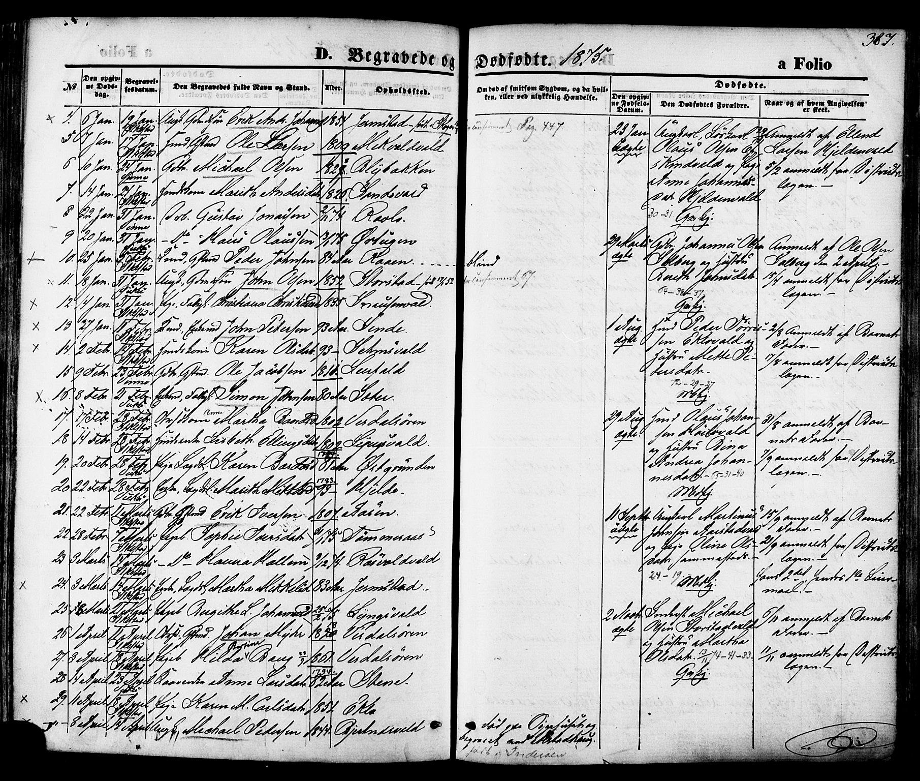 Ministerialprotokoller, klokkerbøker og fødselsregistre - Nord-Trøndelag, SAT/A-1458/723/L0242: Parish register (official) no. 723A11, 1870-1880, p. 387