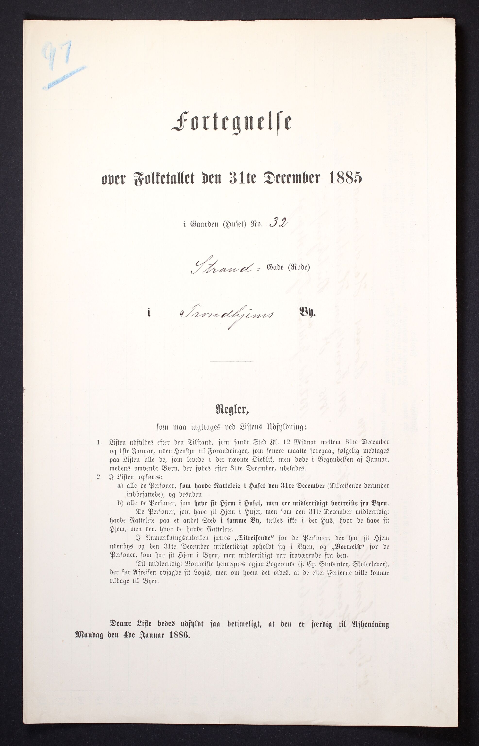 SAT, 1885 census for 1601 Trondheim, 1885, p. 685