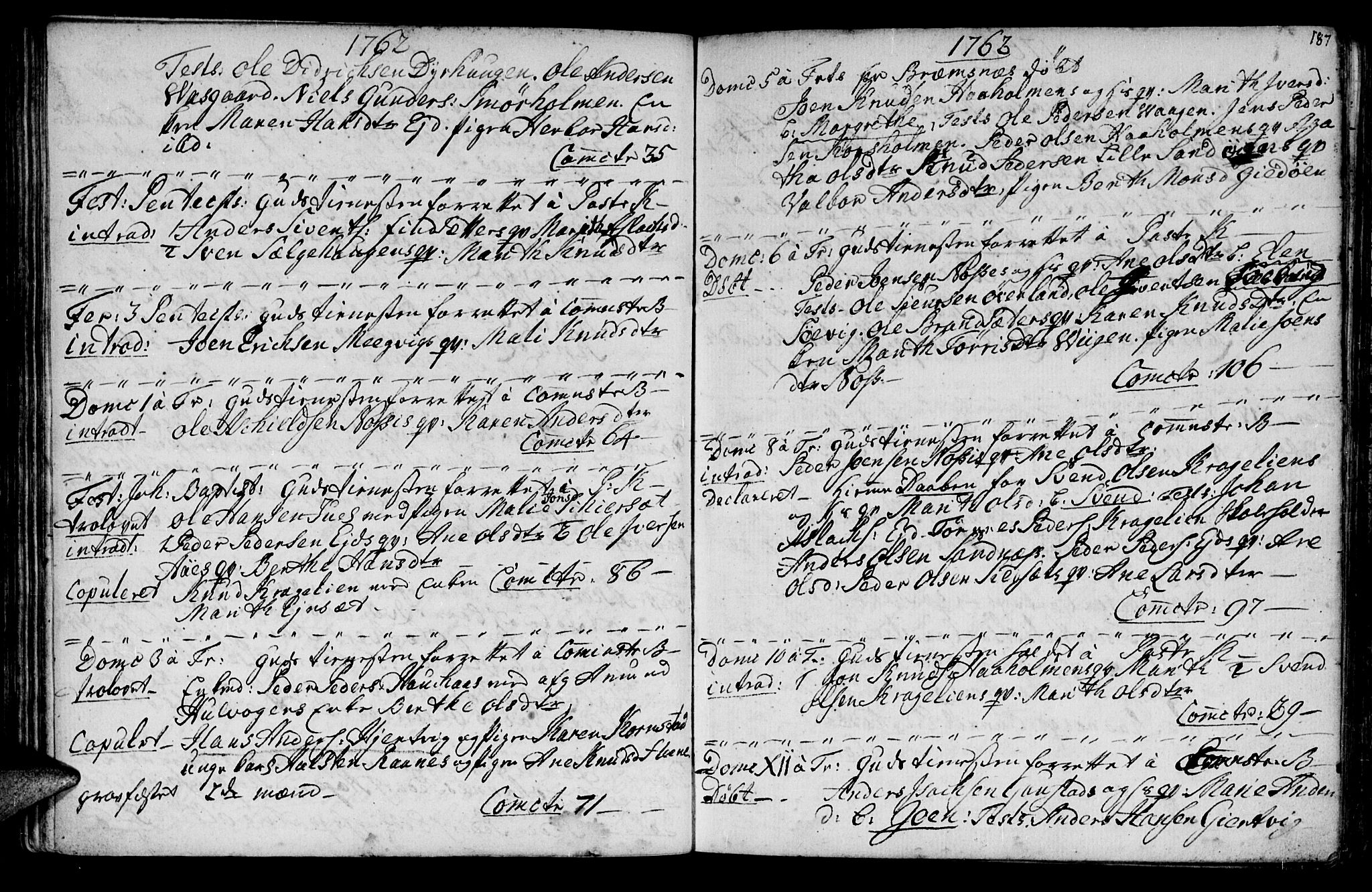 Ministerialprotokoller, klokkerbøker og fødselsregistre - Møre og Romsdal, AV/SAT-A-1454/570/L0828: Parish register (official) no. 570A02, 1750-1789, p. 186-187