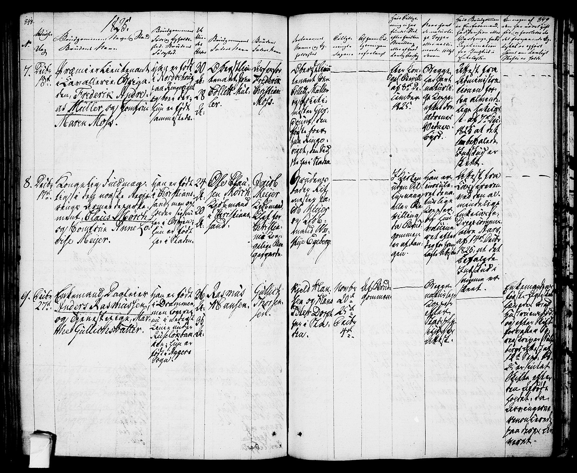 Oslo domkirke Kirkebøker, SAO/A-10752/F/Fa/L0010: Parish register (official) no. 10, 1824-1830, p. 848-849