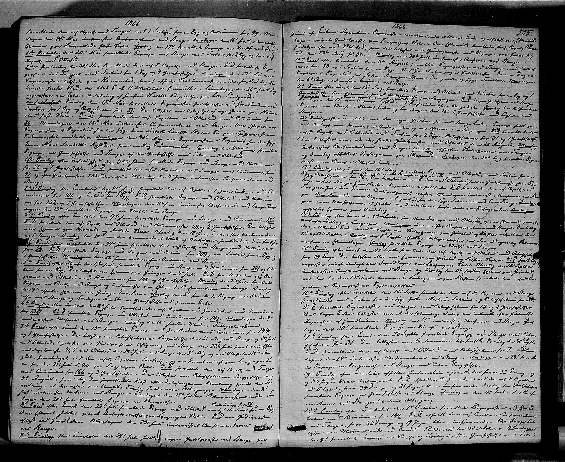 Stange prestekontor, SAH/PREST-002/K/L0013: Parish register (official) no. 13, 1862-1879, p. 505