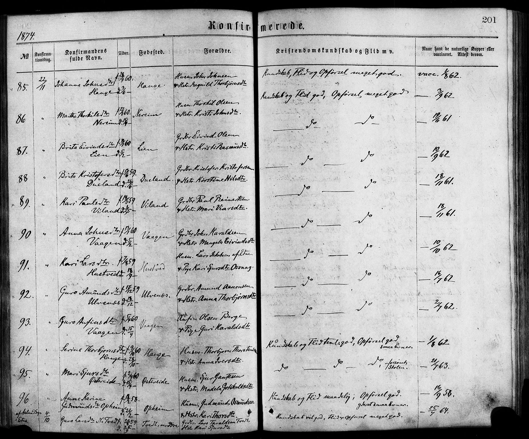 Fjelberg sokneprestembete, SAB/A-75201/H/Haa: Parish register (official) no. A 8, 1866-1879, p. 201