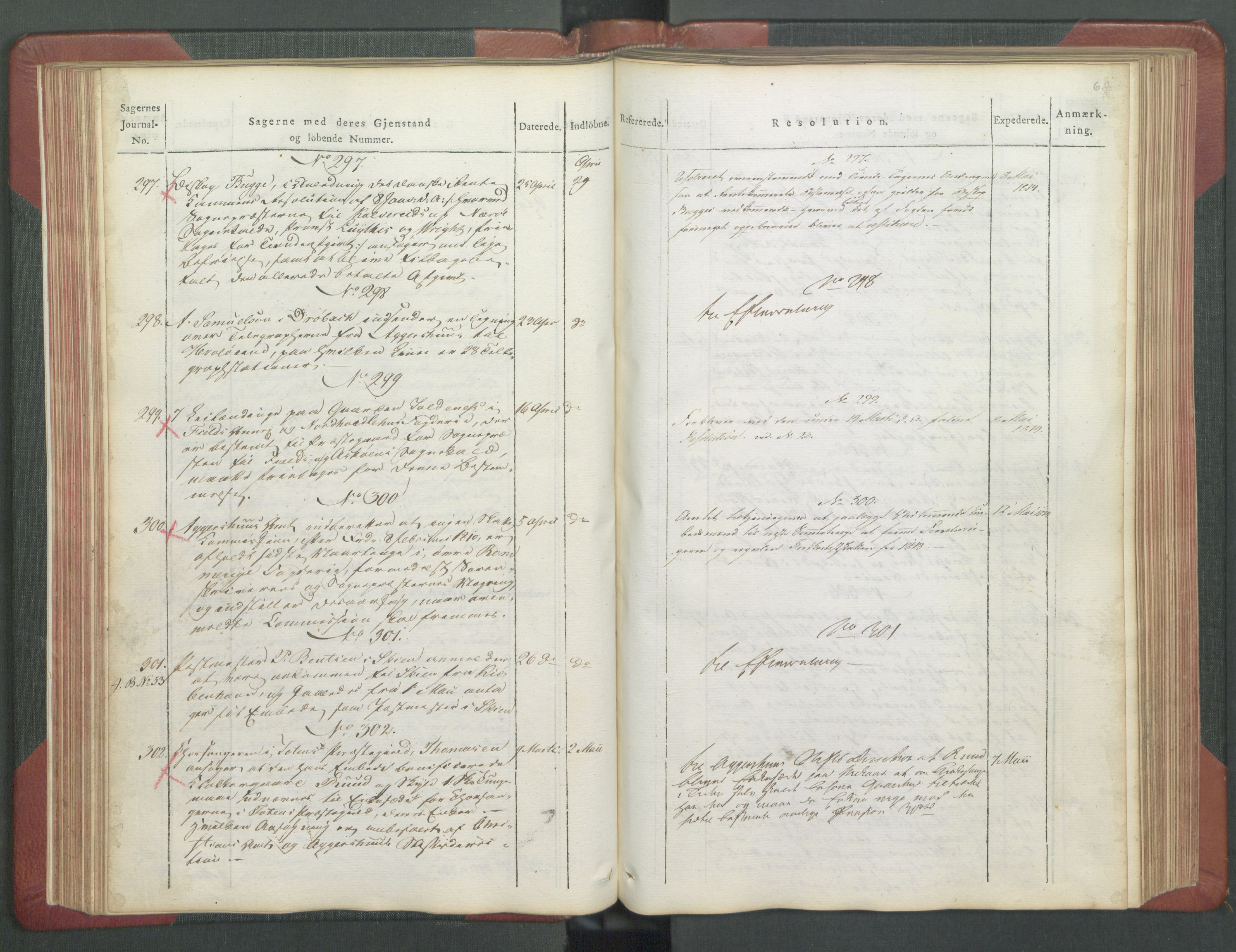 Departementene i 1814, RA/S-3899/Fb/L0029: Journal A 1-900 (ekstraktprotokoll), 1814, p. 68