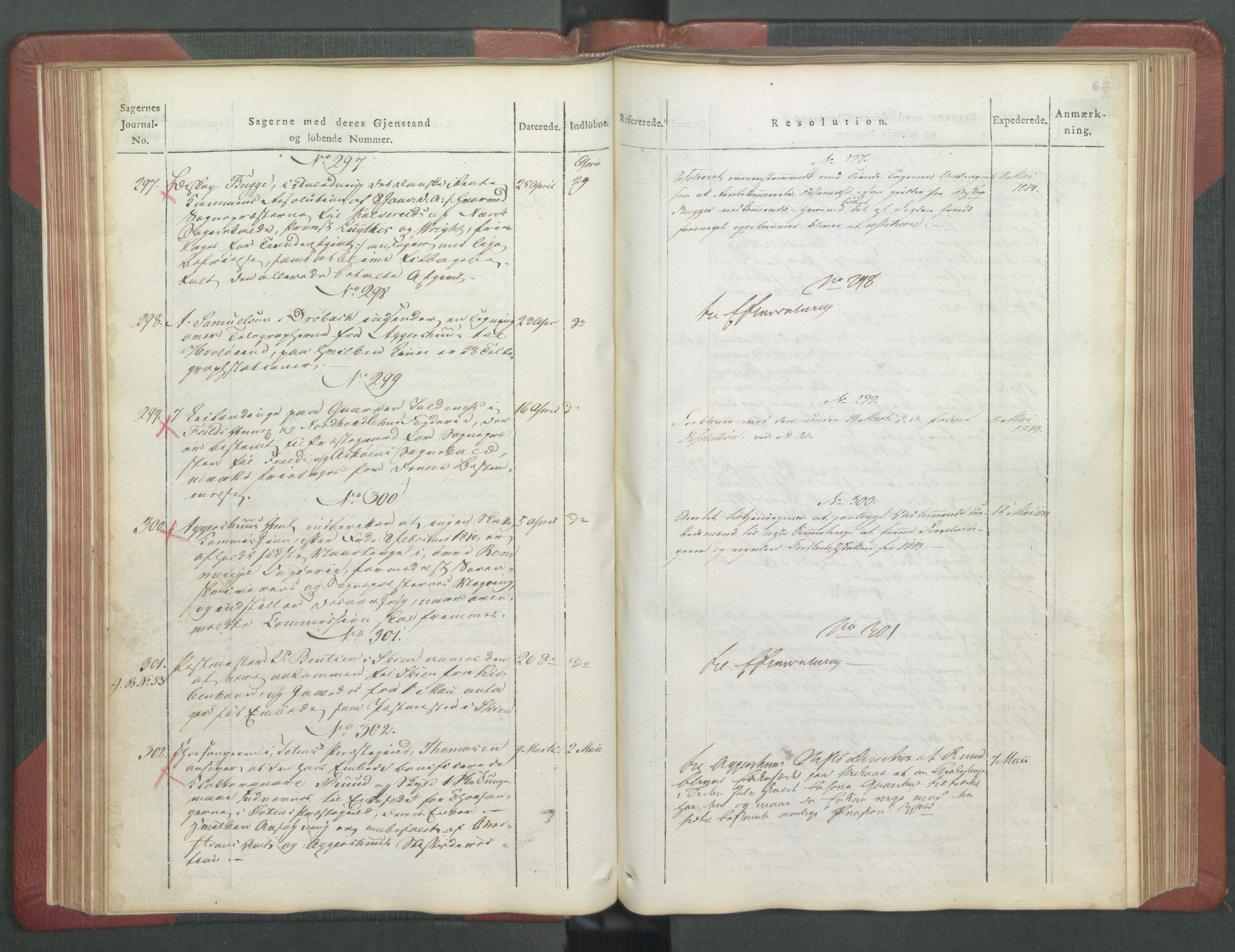 Departementene i 1814, AV/RA-S-3899/Fb/L0029: Journal A 1-900 (ekstraktprotokoll), 1814, p. 68