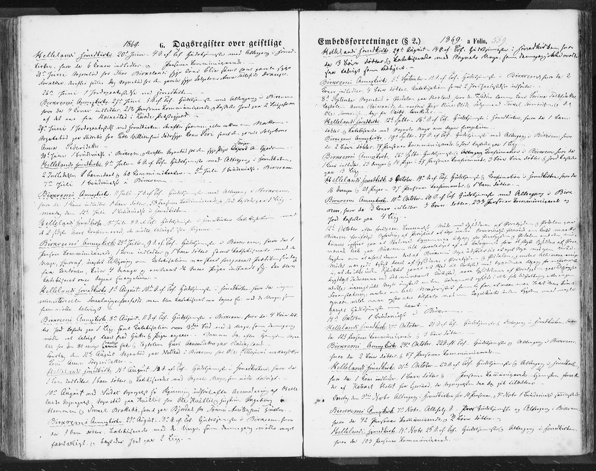 Helleland sokneprestkontor, SAST/A-101810: Parish register (official) no. A 7.2, 1863-1886, p. 559