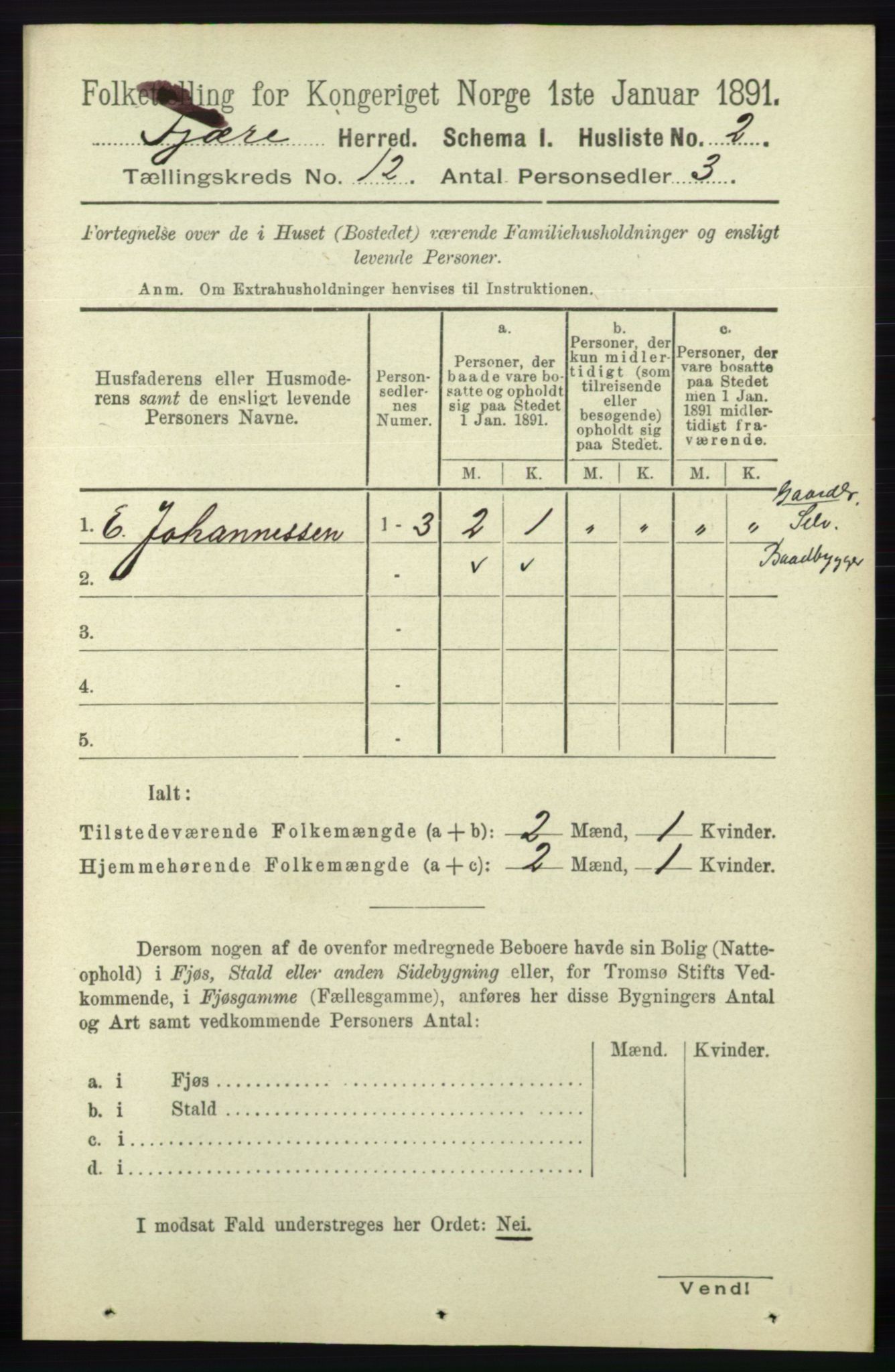 RA, 1891 census for 0923 Fjære, 1891, p. 5941