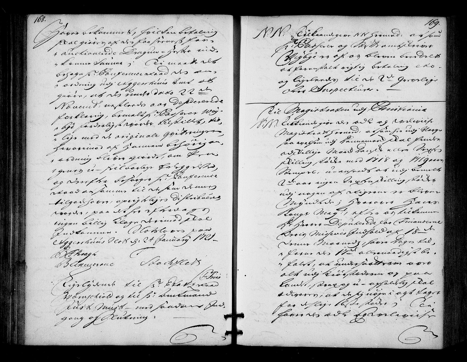 Stattholderembetet 1572-1771, AV/RA-EA-2870/Bd/L0013: Ordreprotokoll, 1720-1722, p. 168-169