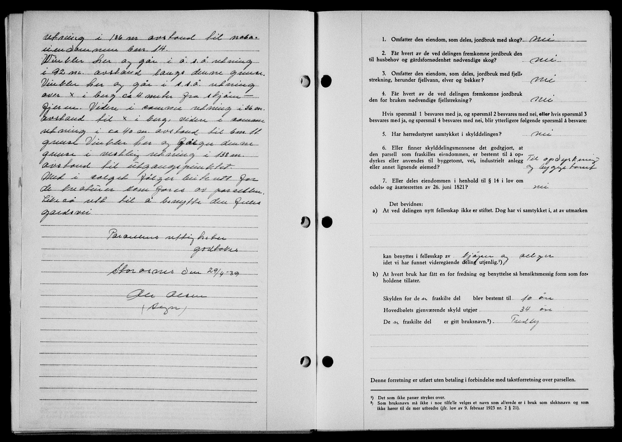 Lofoten sorenskriveri, SAT/A-0017/1/2/2C/L0005a: Mortgage book no. 5a, 1939-1939, Diary no: : 1170/1939