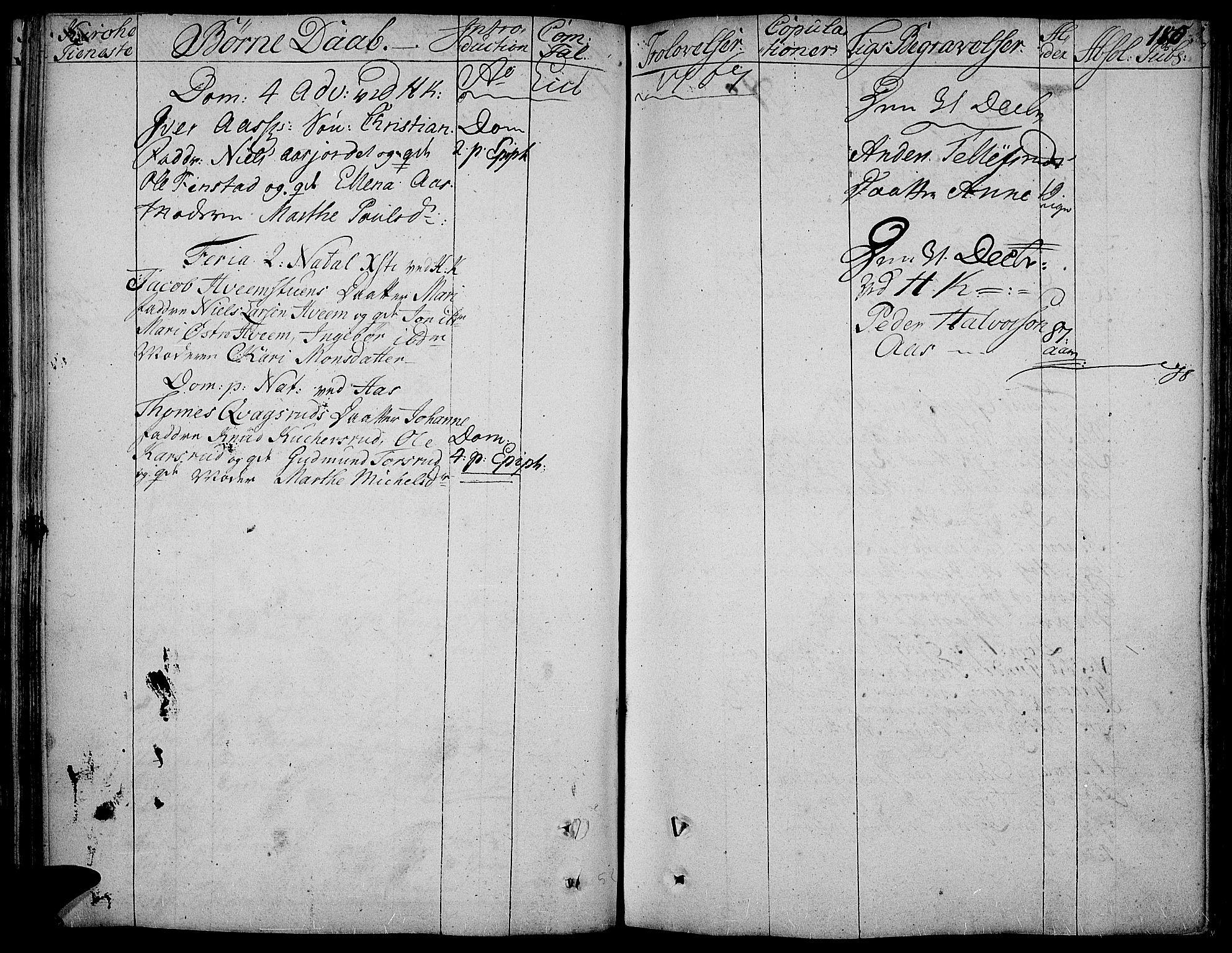 Toten prestekontor, SAH/PREST-102/H/Ha/Haa/L0005: Parish register (official) no. 5, 1761-1772, p. 180