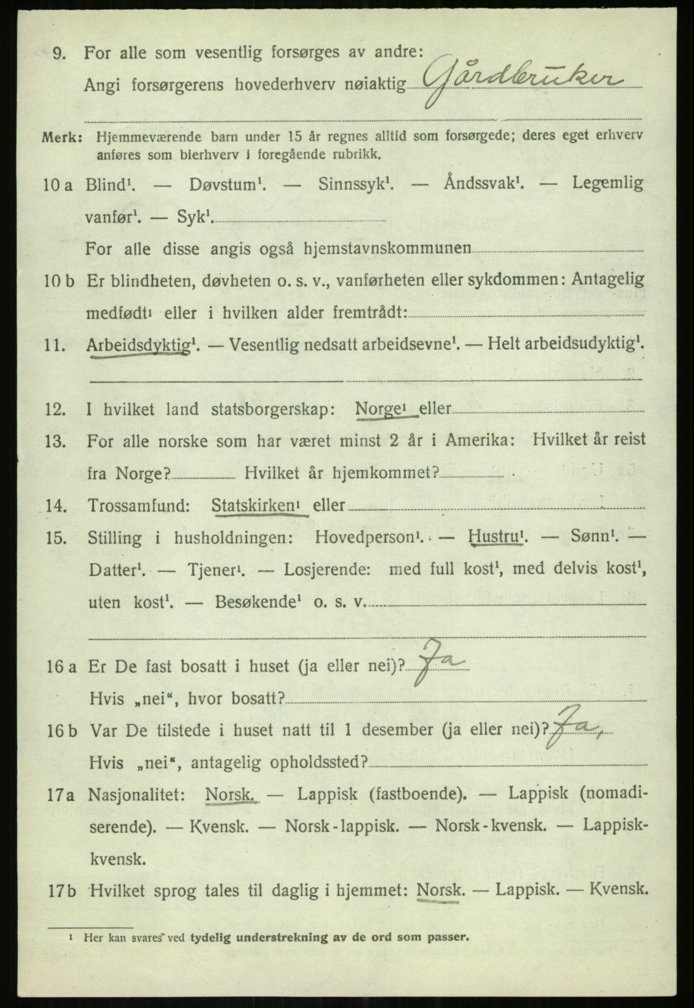 SATØ, 1920 census for Bardu, 1920, p. 2372