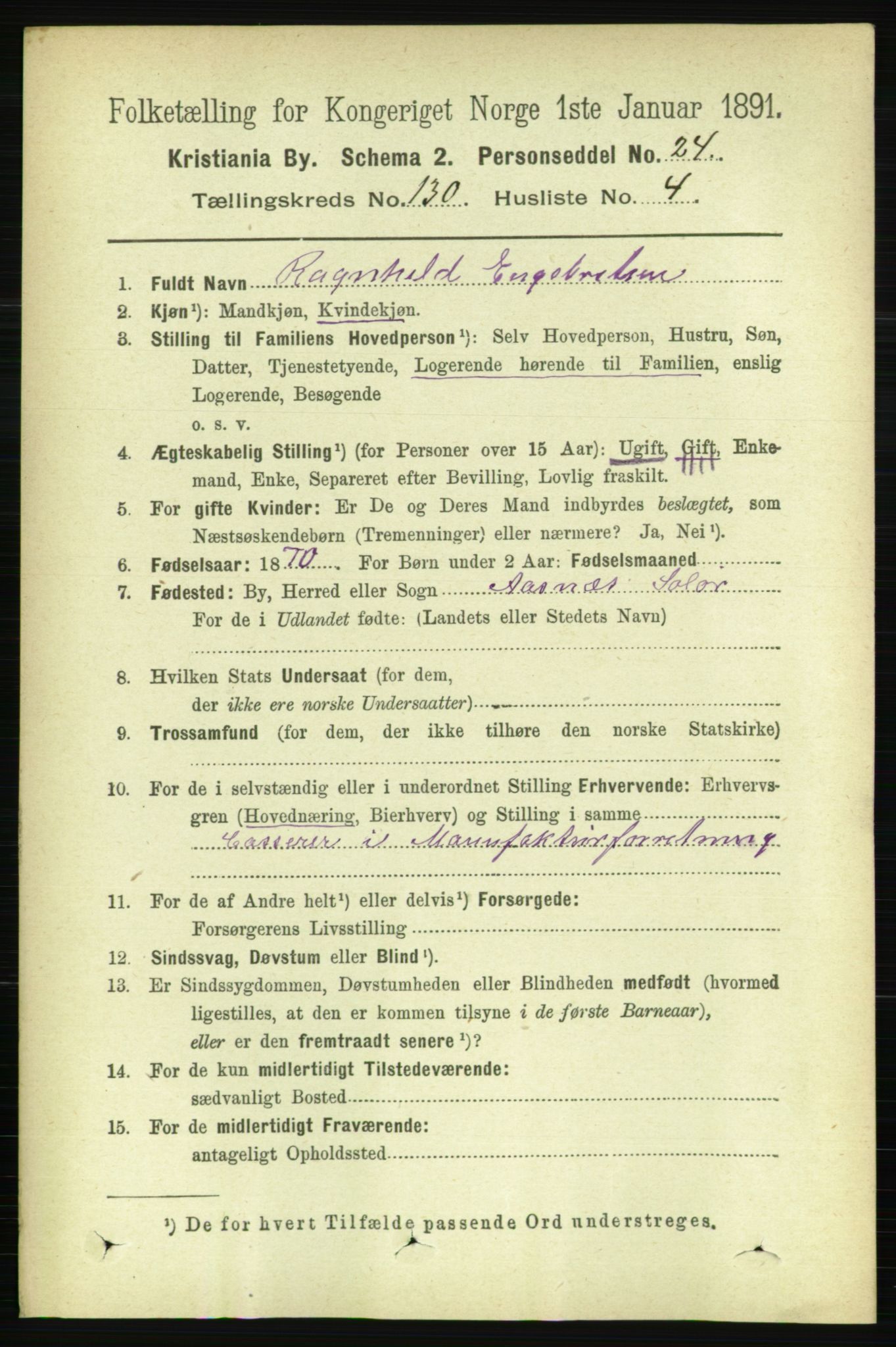 RA, 1891 census for 0301 Kristiania, 1891, p. 70117