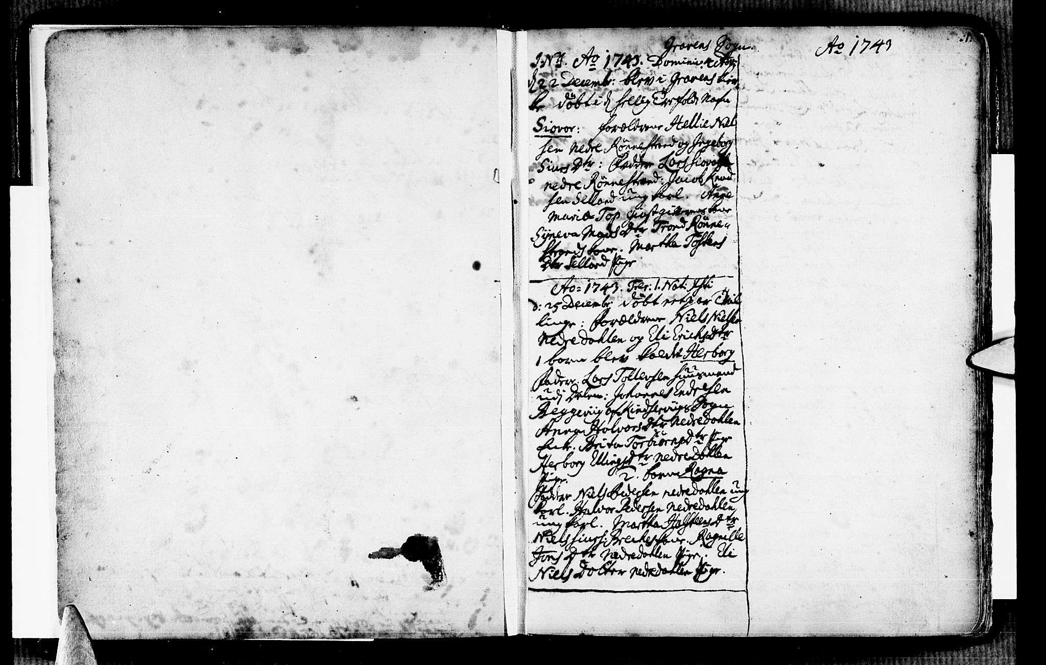 Ulvik sokneprestembete, AV/SAB-A-78801/H/Haa: Parish register (official) no. A 6, 1743-1761, p. 0-1