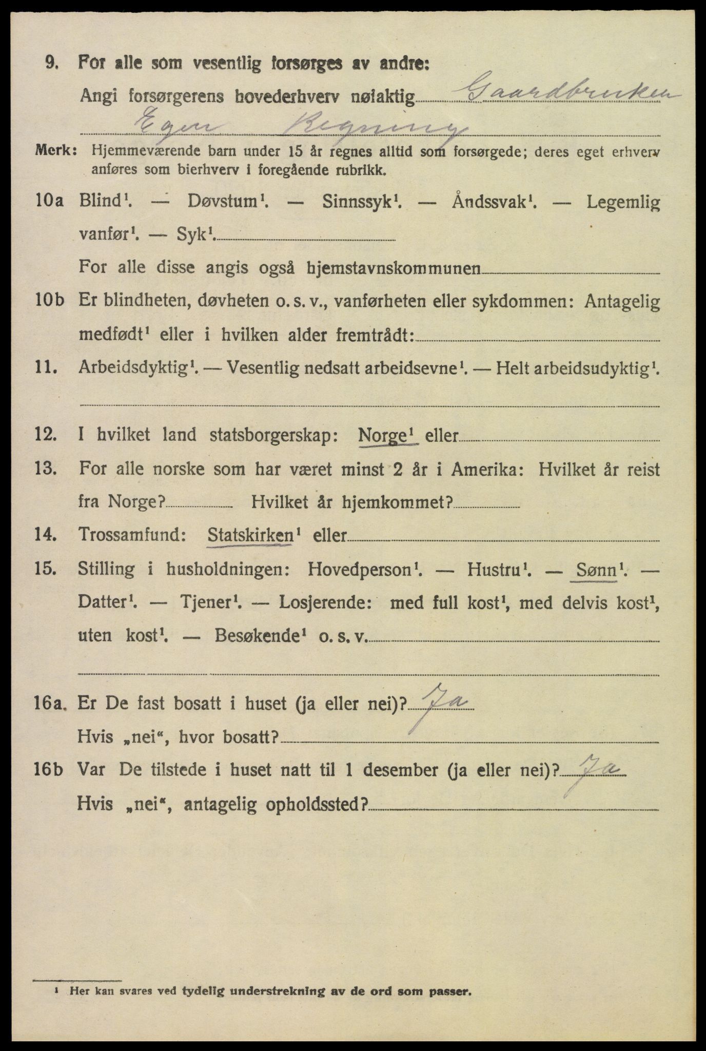 SAH, 1920 census for Stange, 1920, p. 3688