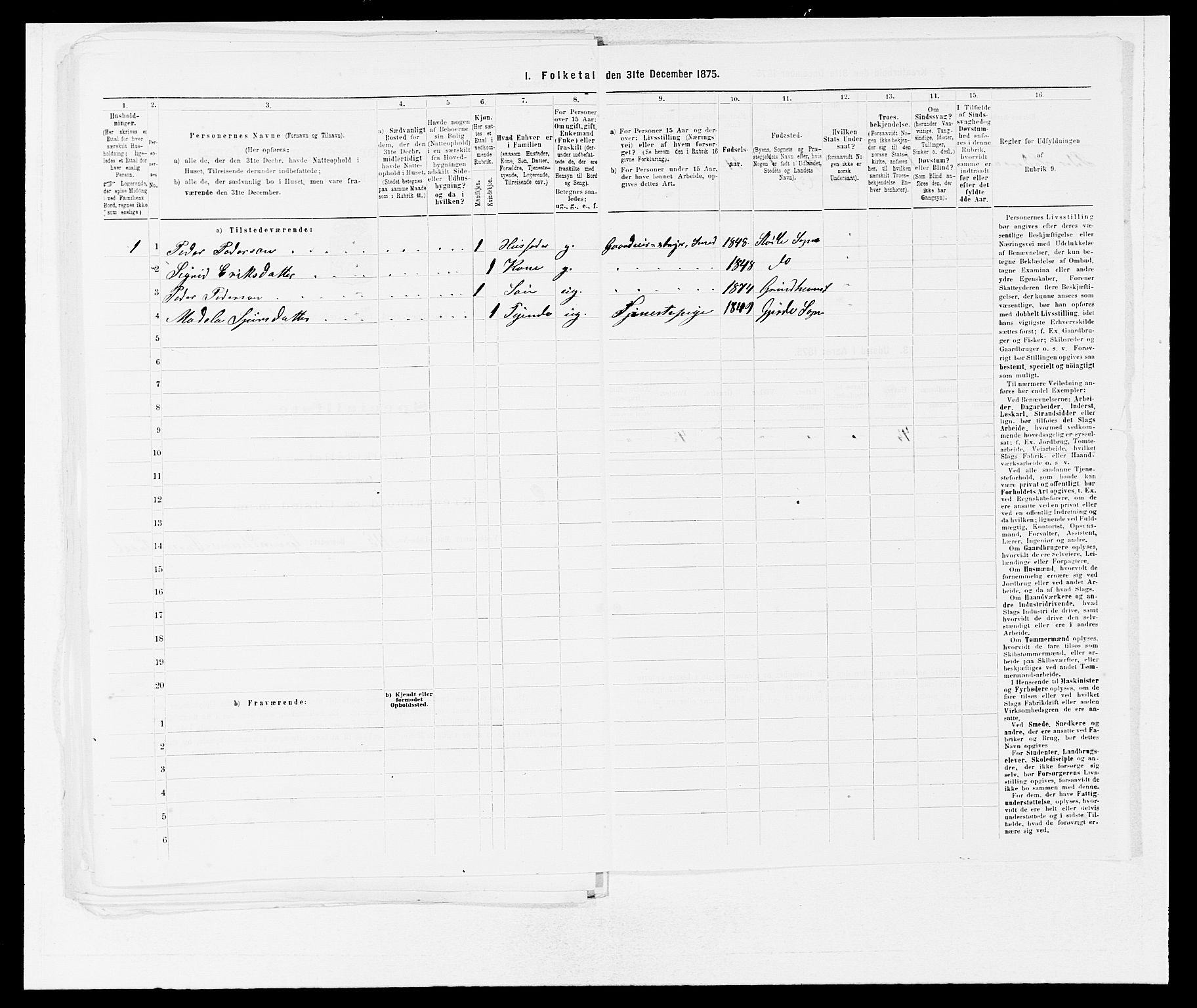 SAB, 1875 census for 1211P Etne, 1875, p. 589