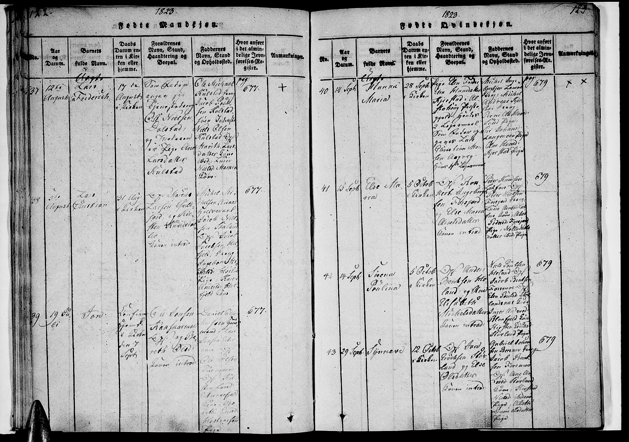 Ministerialprotokoller, klokkerbøker og fødselsregistre - Nordland, SAT/A-1459/820/L0288: Parish register (official) no. 820A09, 1820-1825, p. 122-123