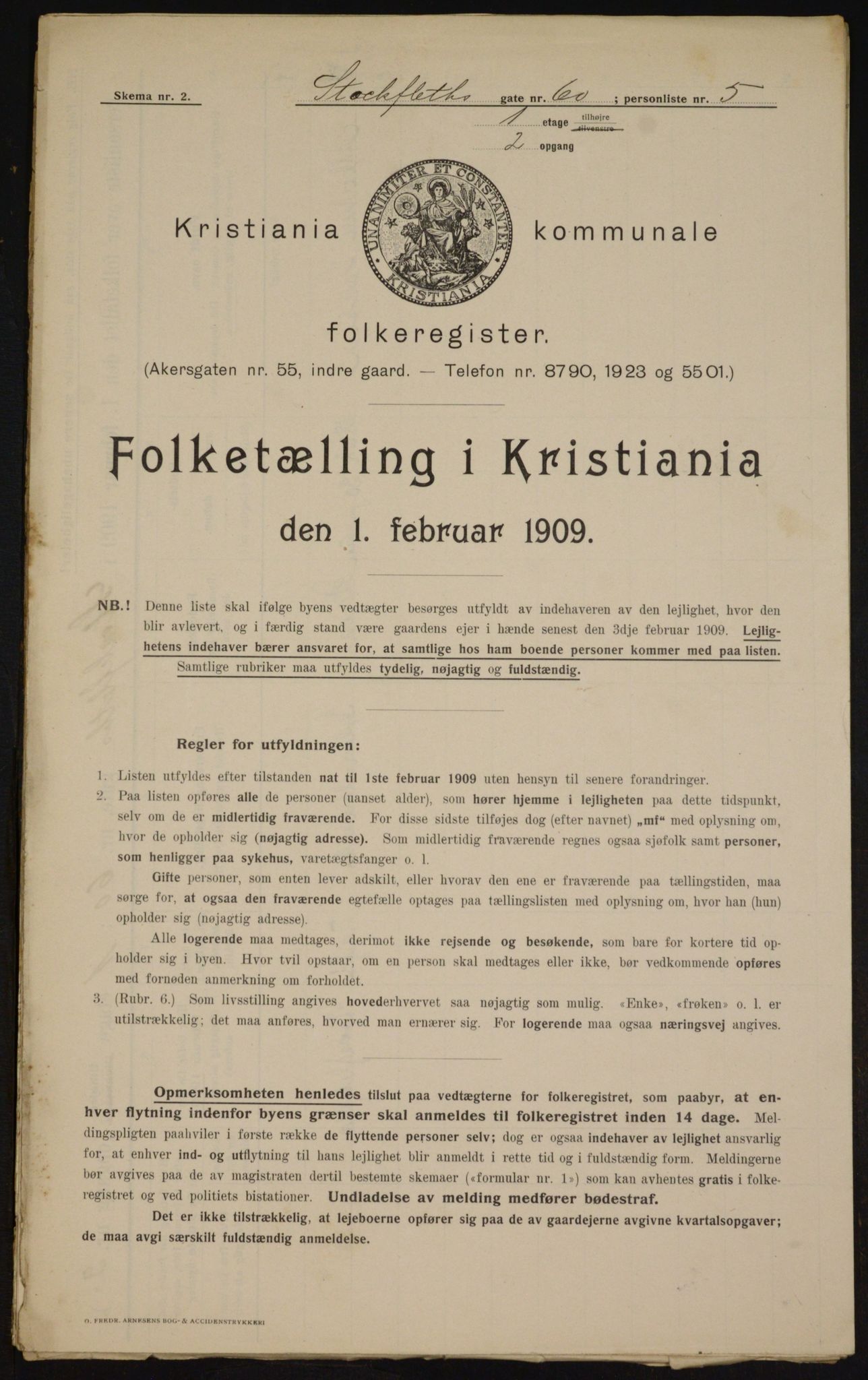 OBA, Municipal Census 1909 for Kristiania, 1909, p. 92556