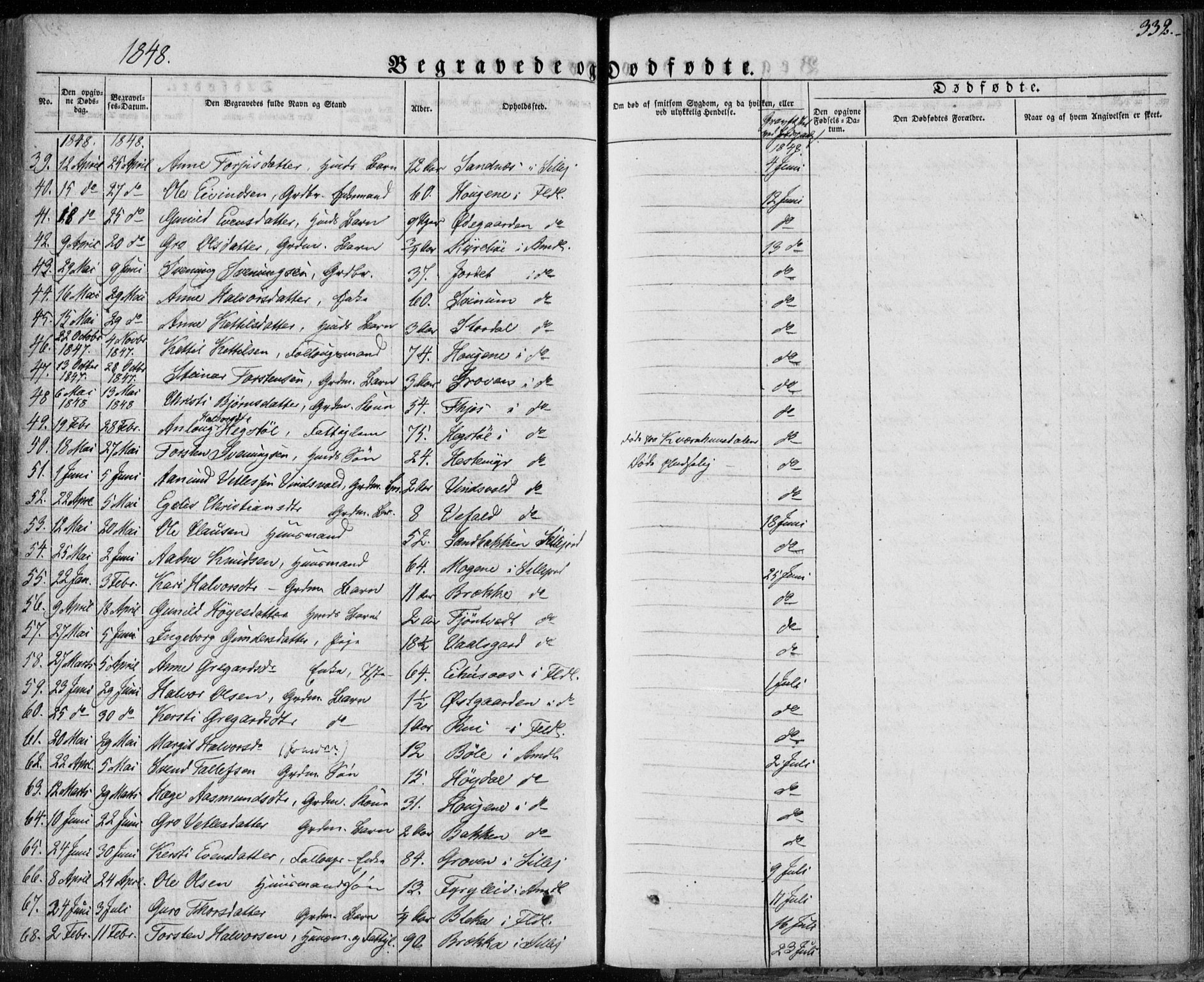 Seljord kirkebøker, AV/SAKO-A-20/F/Fa/L0011: Parish register (official) no. I 11, 1831-1849, p. 332