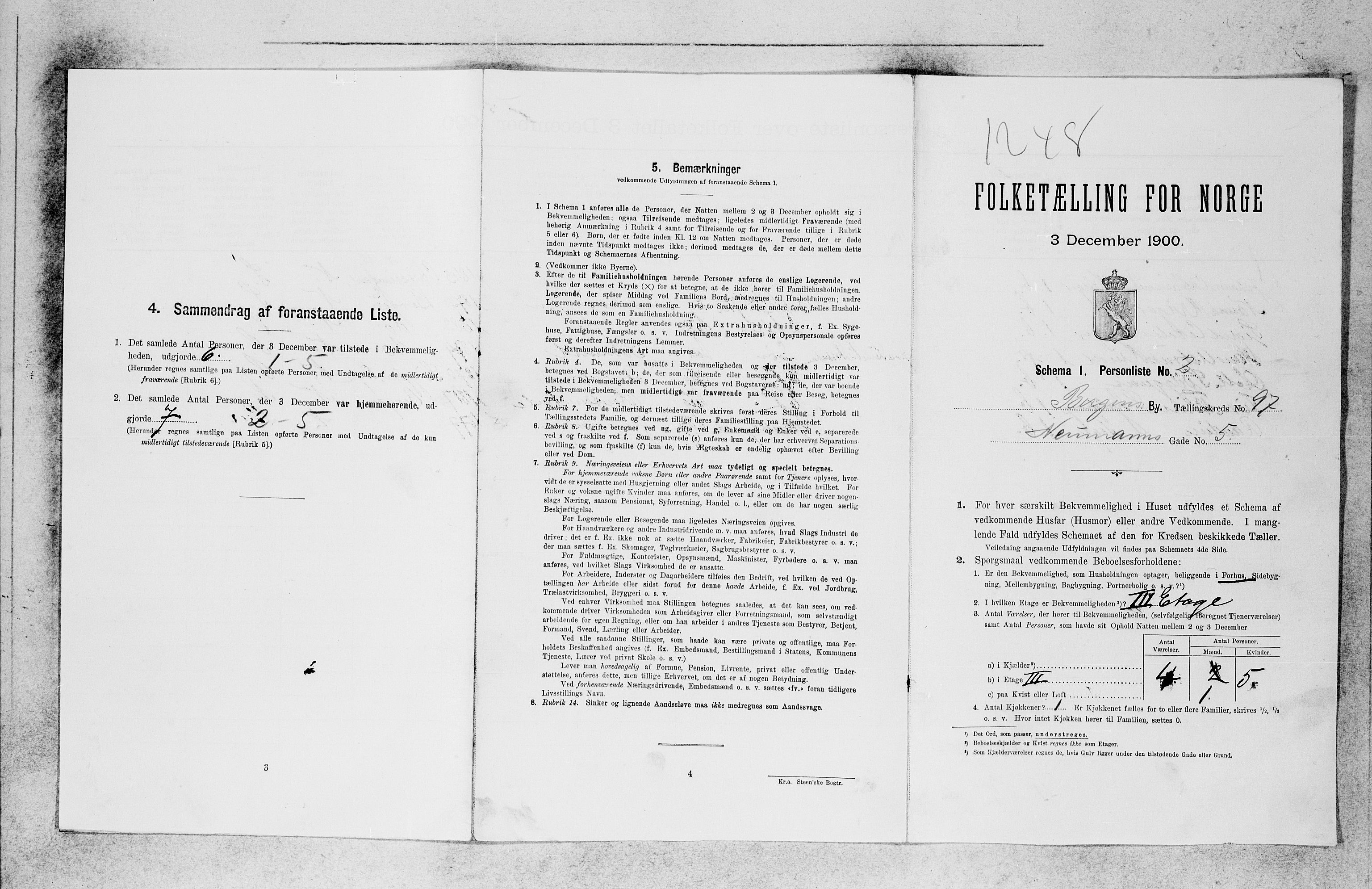 SAB, 1900 census for Bergen, 1900, p. 20710