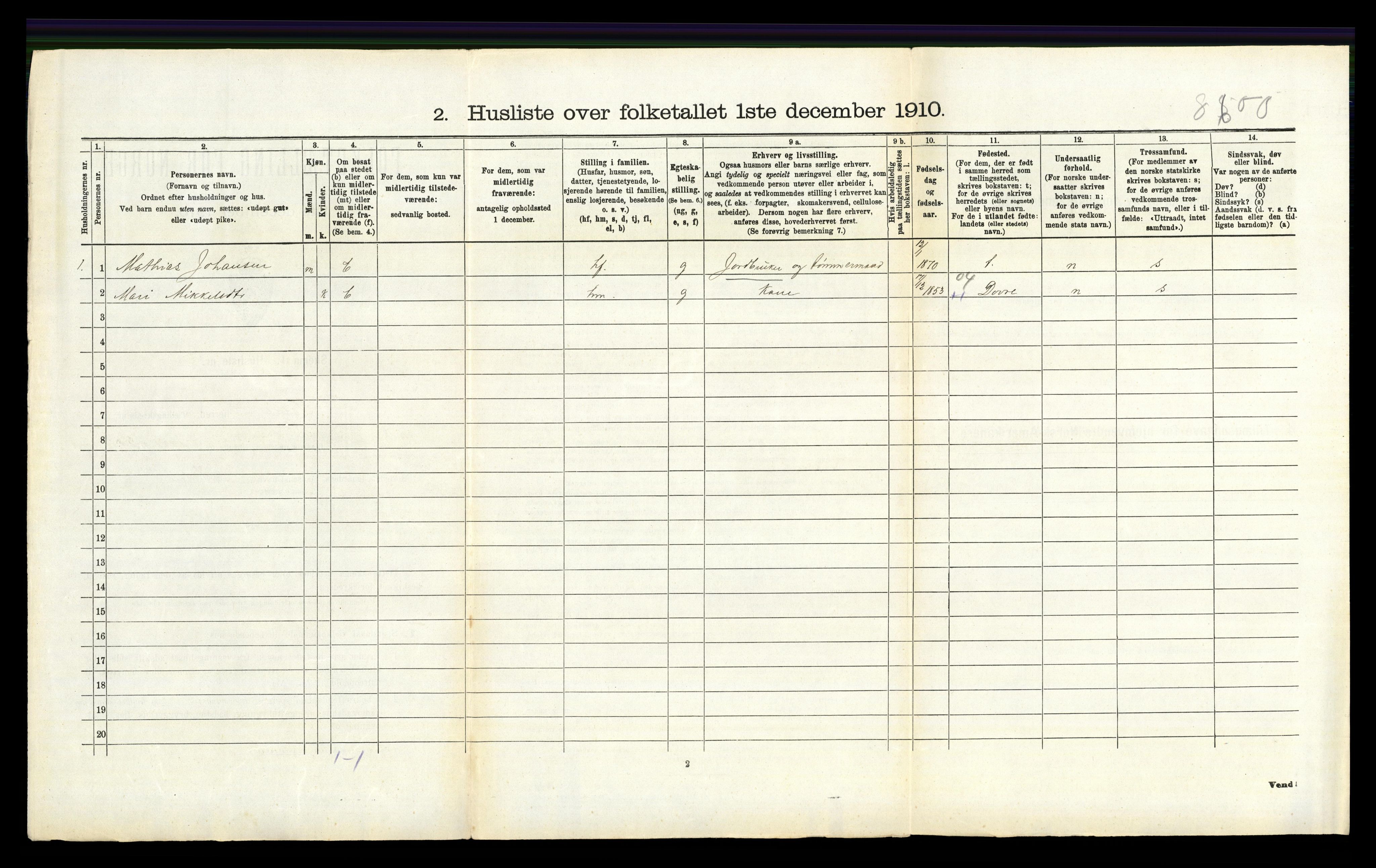 RA, 1910 census for Lesja, 1910, p. 414