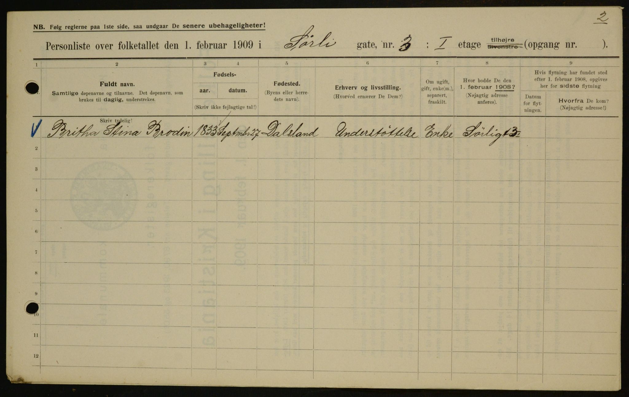 OBA, Municipal Census 1909 for Kristiania, 1909, p. 96444