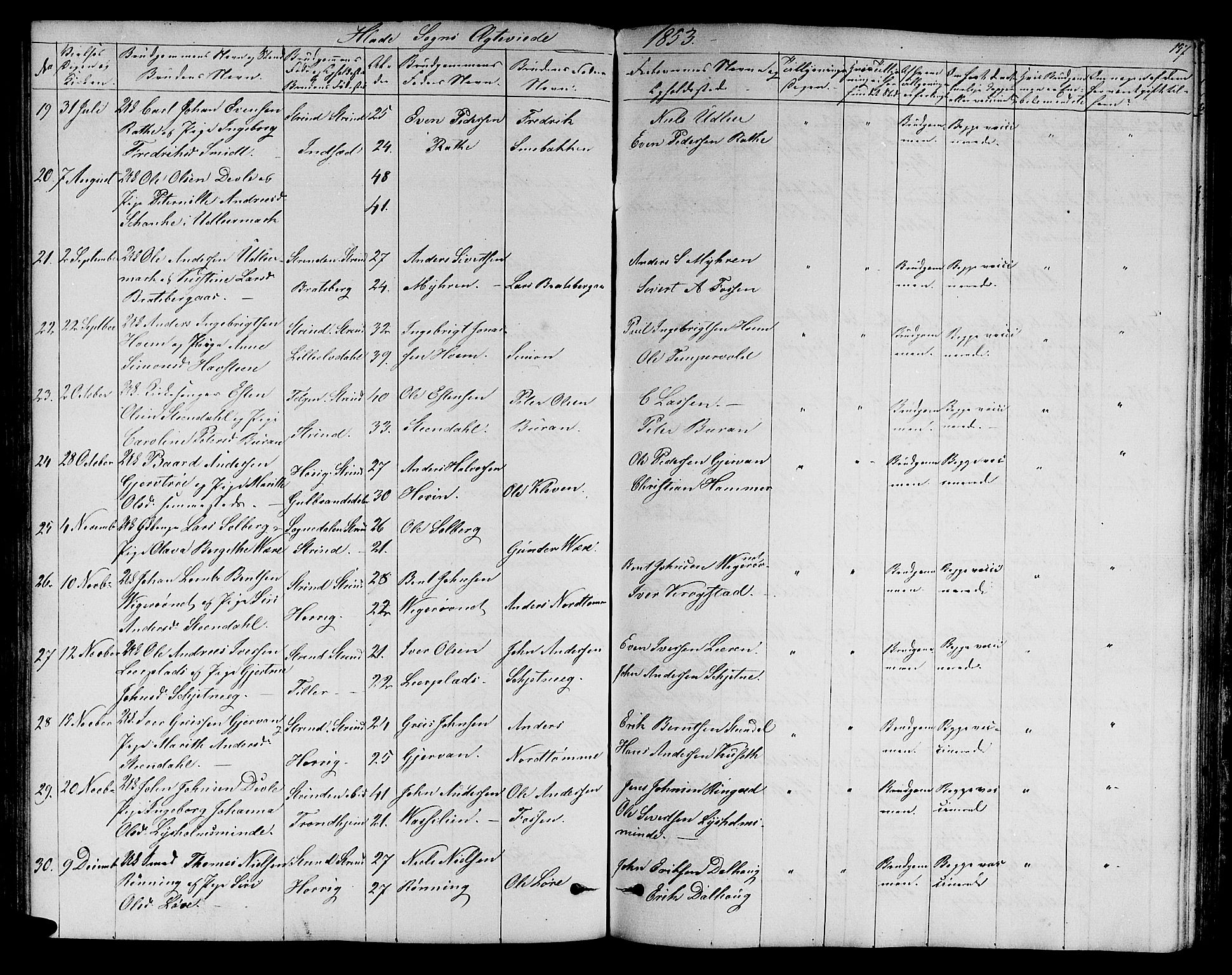 Ministerialprotokoller, klokkerbøker og fødselsregistre - Sør-Trøndelag, SAT/A-1456/606/L0310: Parish register (copy) no. 606C06, 1850-1859, p. 157
