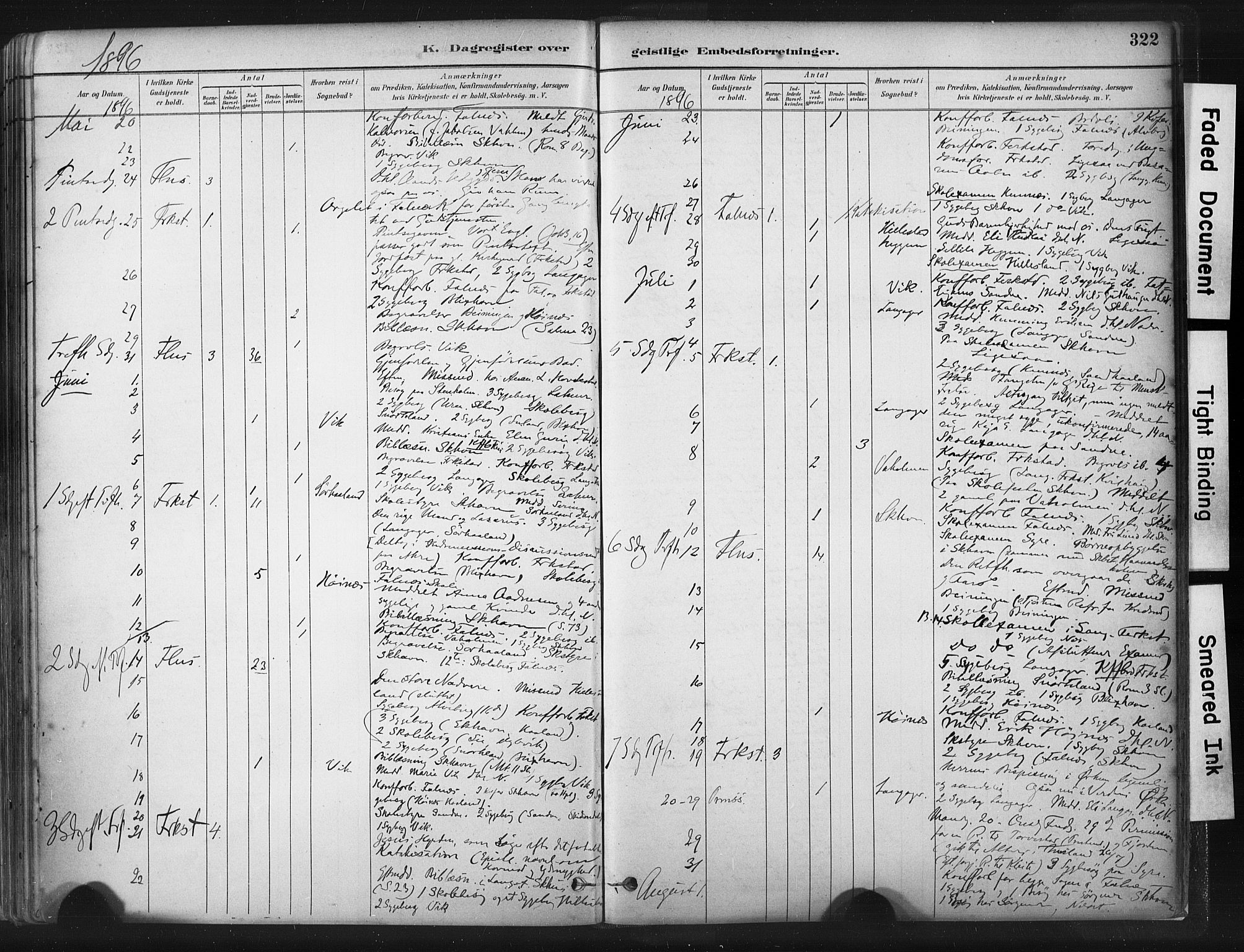 Skudenes sokneprestkontor, AV/SAST-A -101849/H/Ha/Haa/L0009: Parish register (official) no. A 6, 1882-1912, p. 322